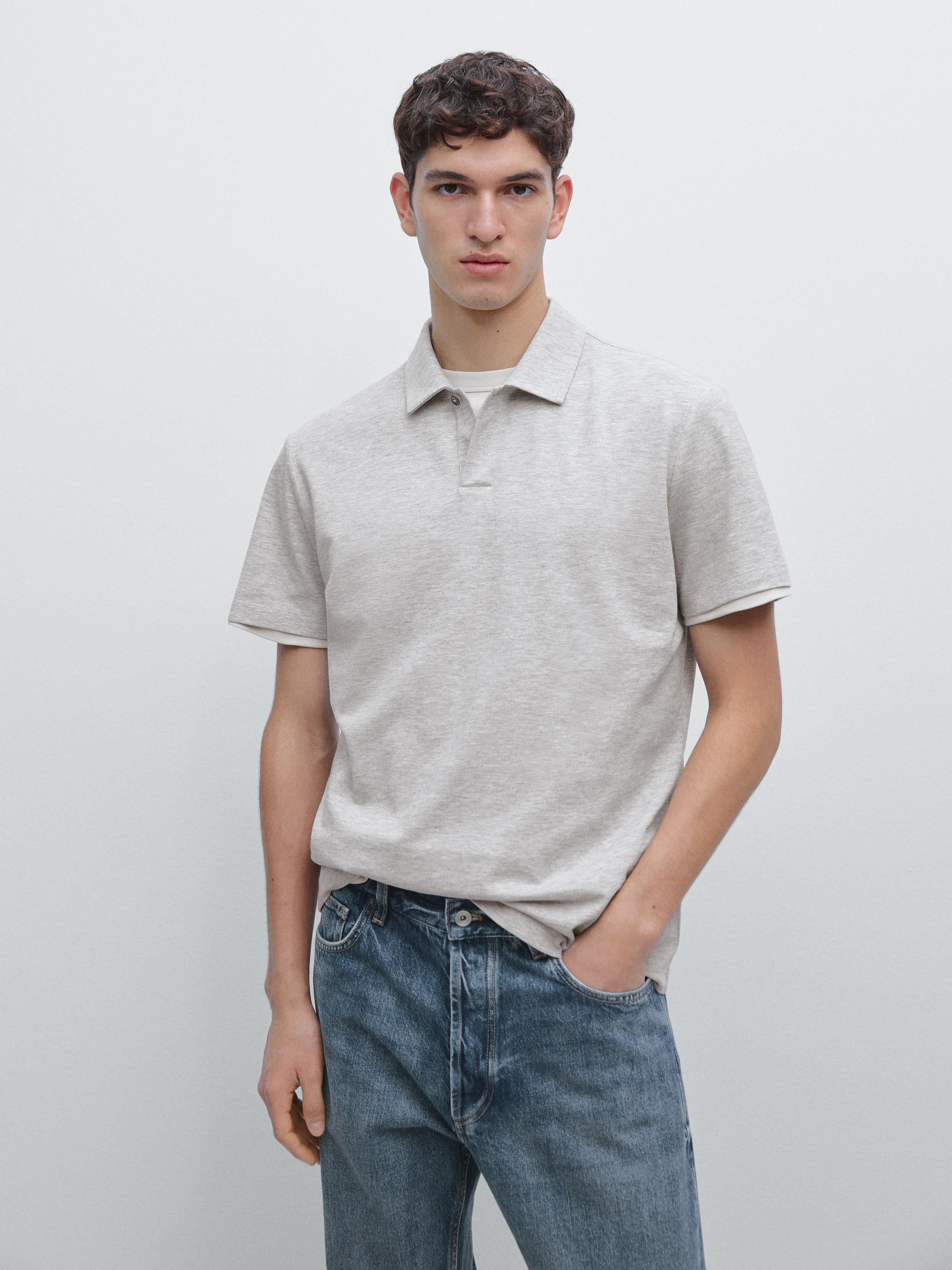 Áo cổ polo ngắn tay melange