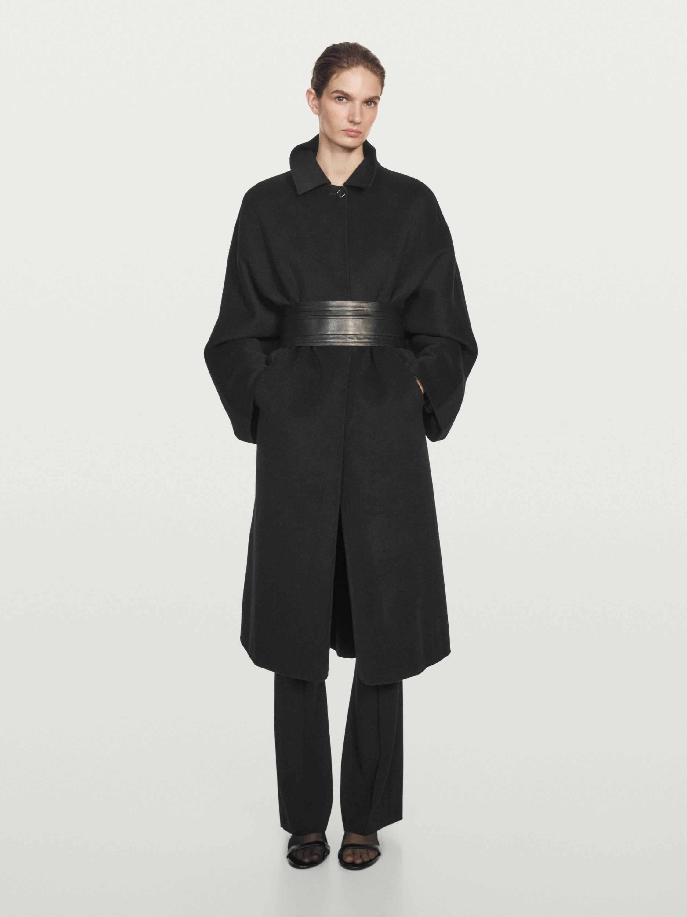 Cappotto lungo con maniche a pipistrello