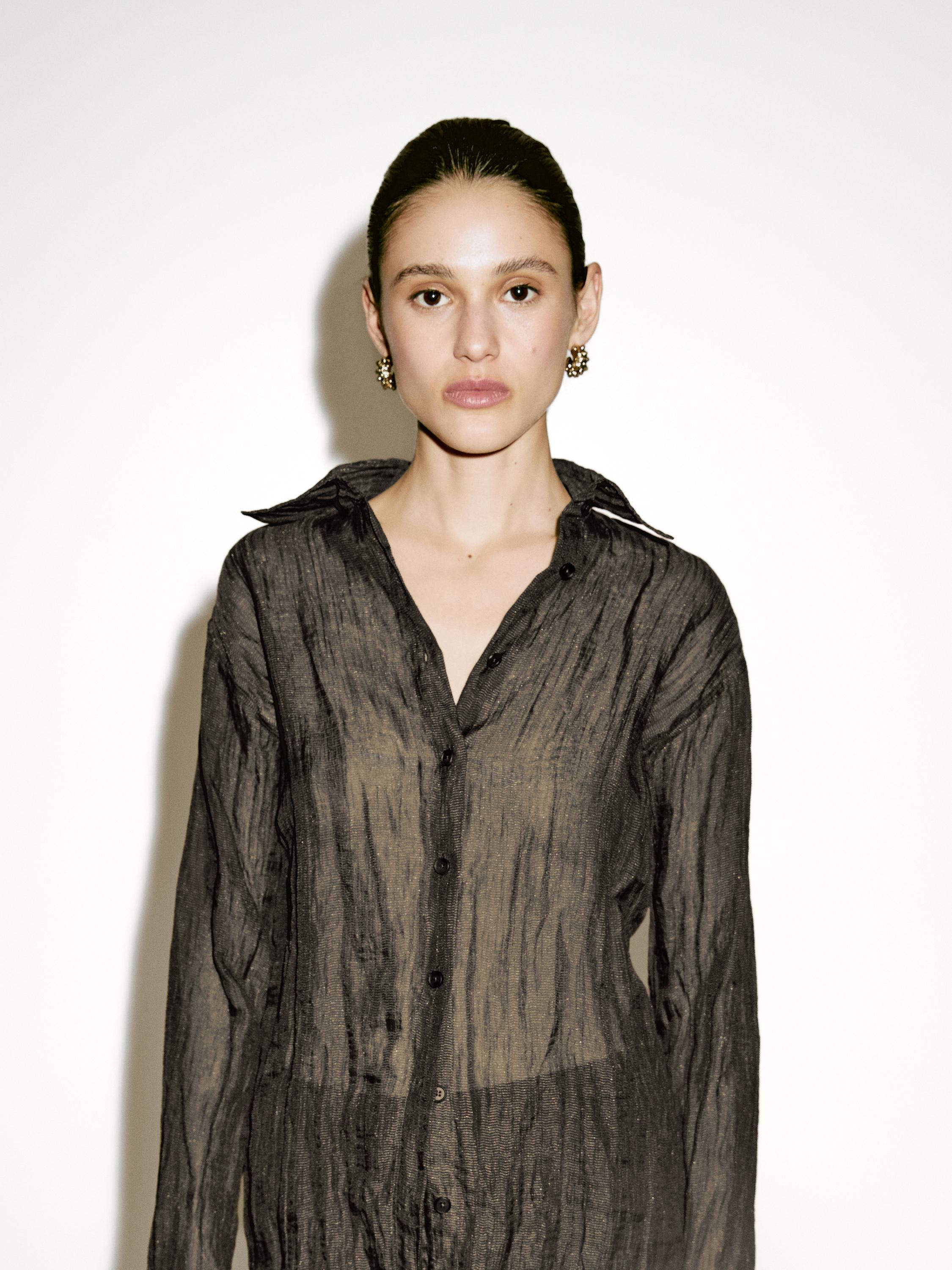 Long creased-effect shirt - Limited Edition