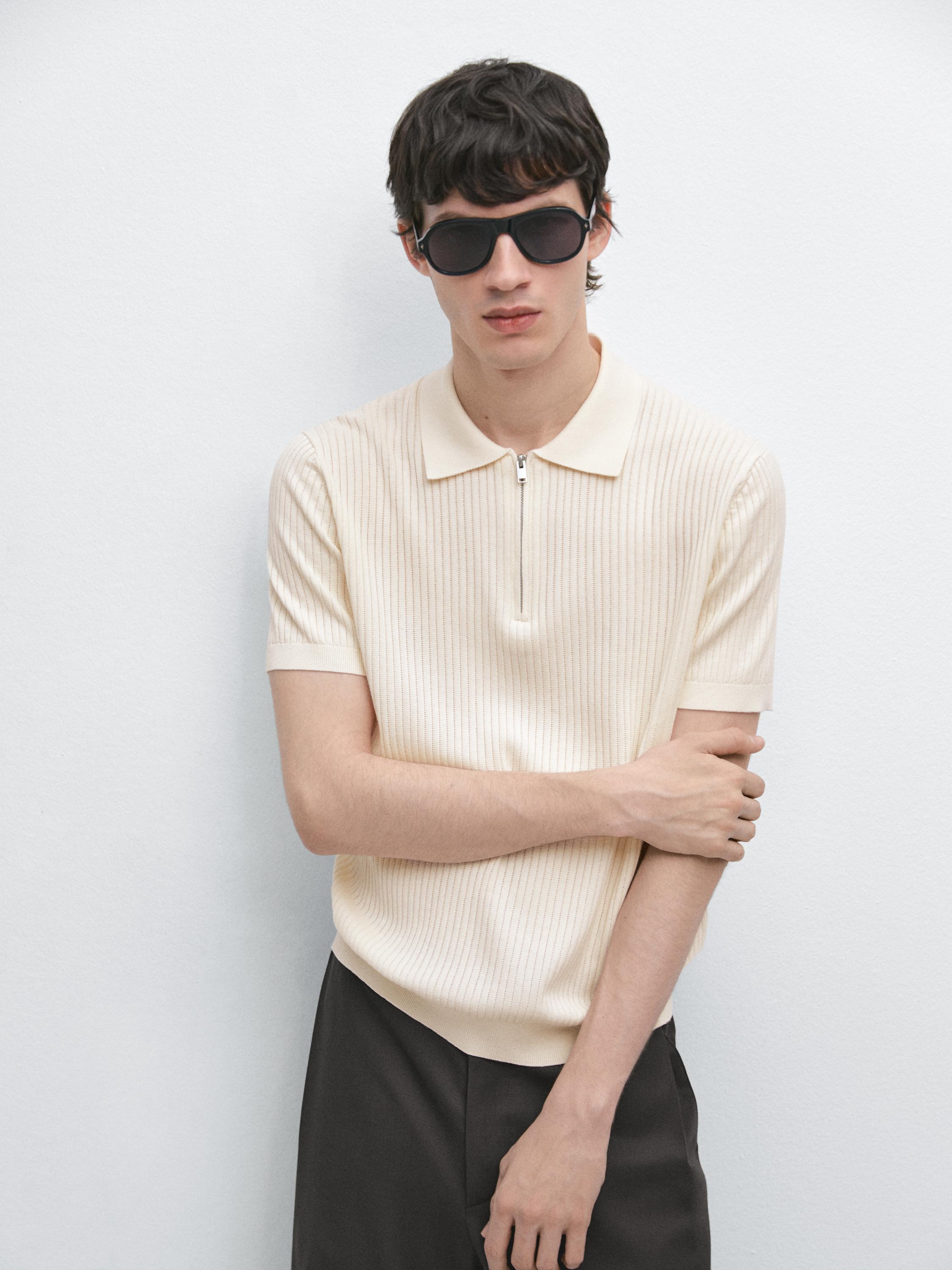 Quarter-zip knit polo sweater