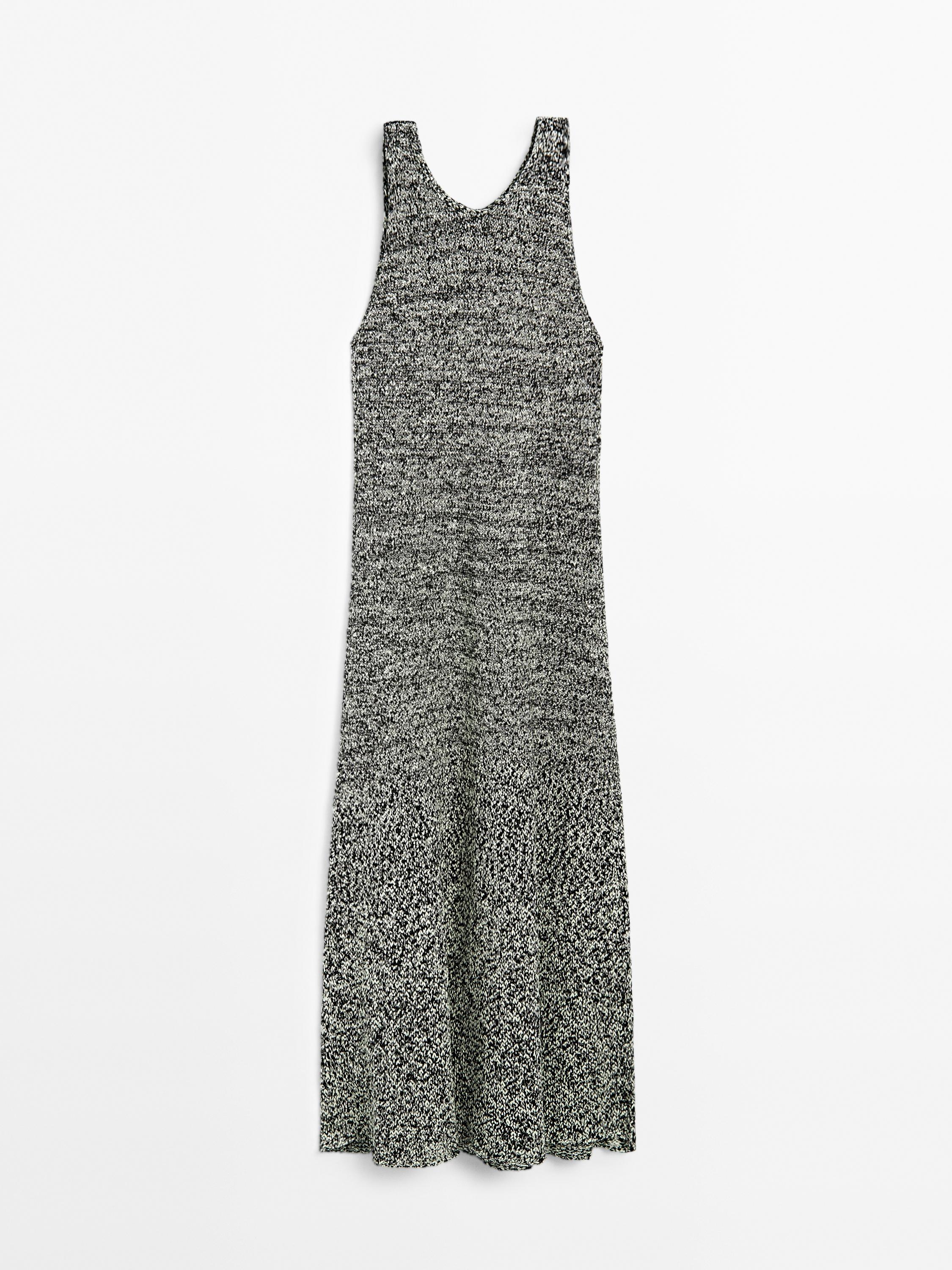 Langes meliertes Strickkleid - Limited Edition