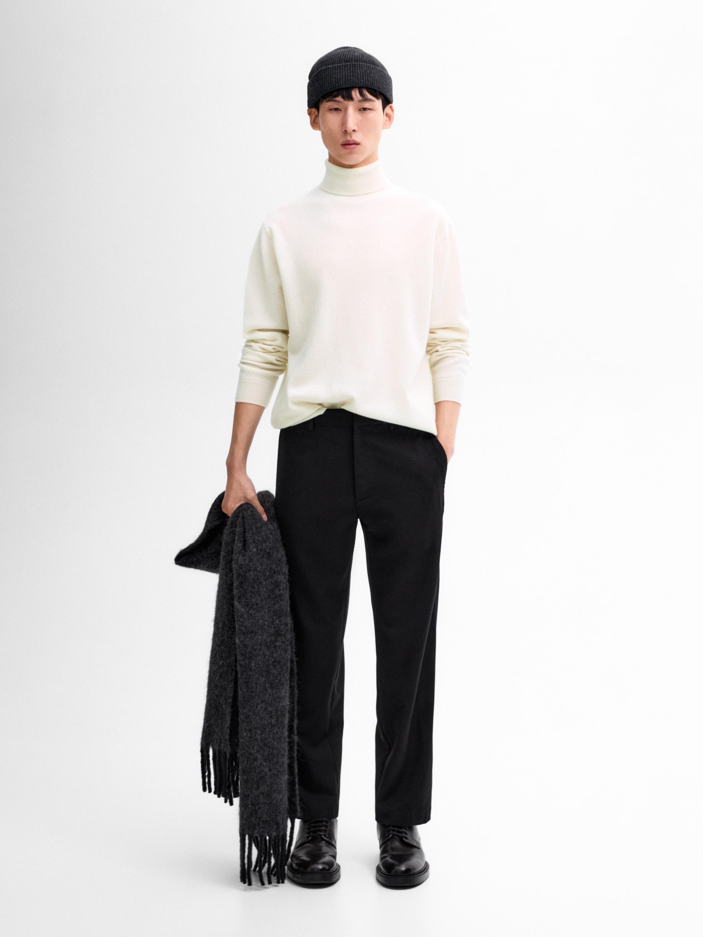 Wool blend high neck sweater