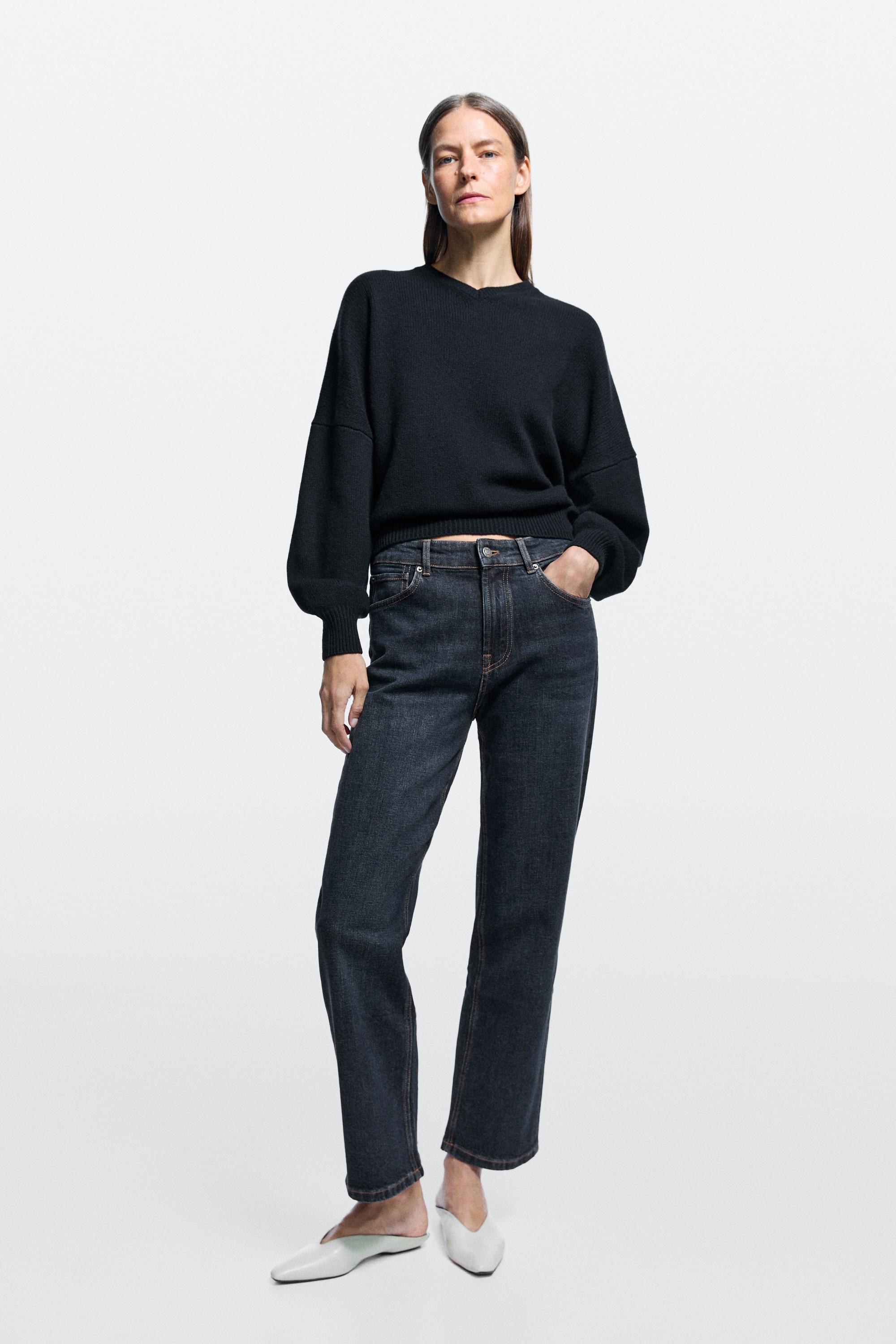 High-waist cropped straight-leg jeans