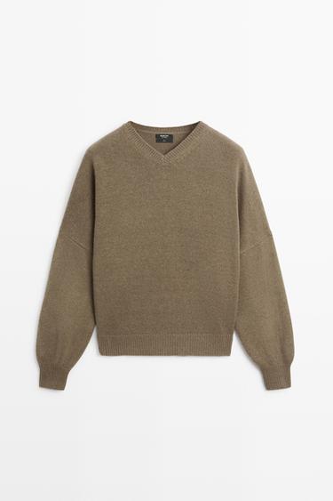 100% wool oversize knit sweater — BEIGE 2