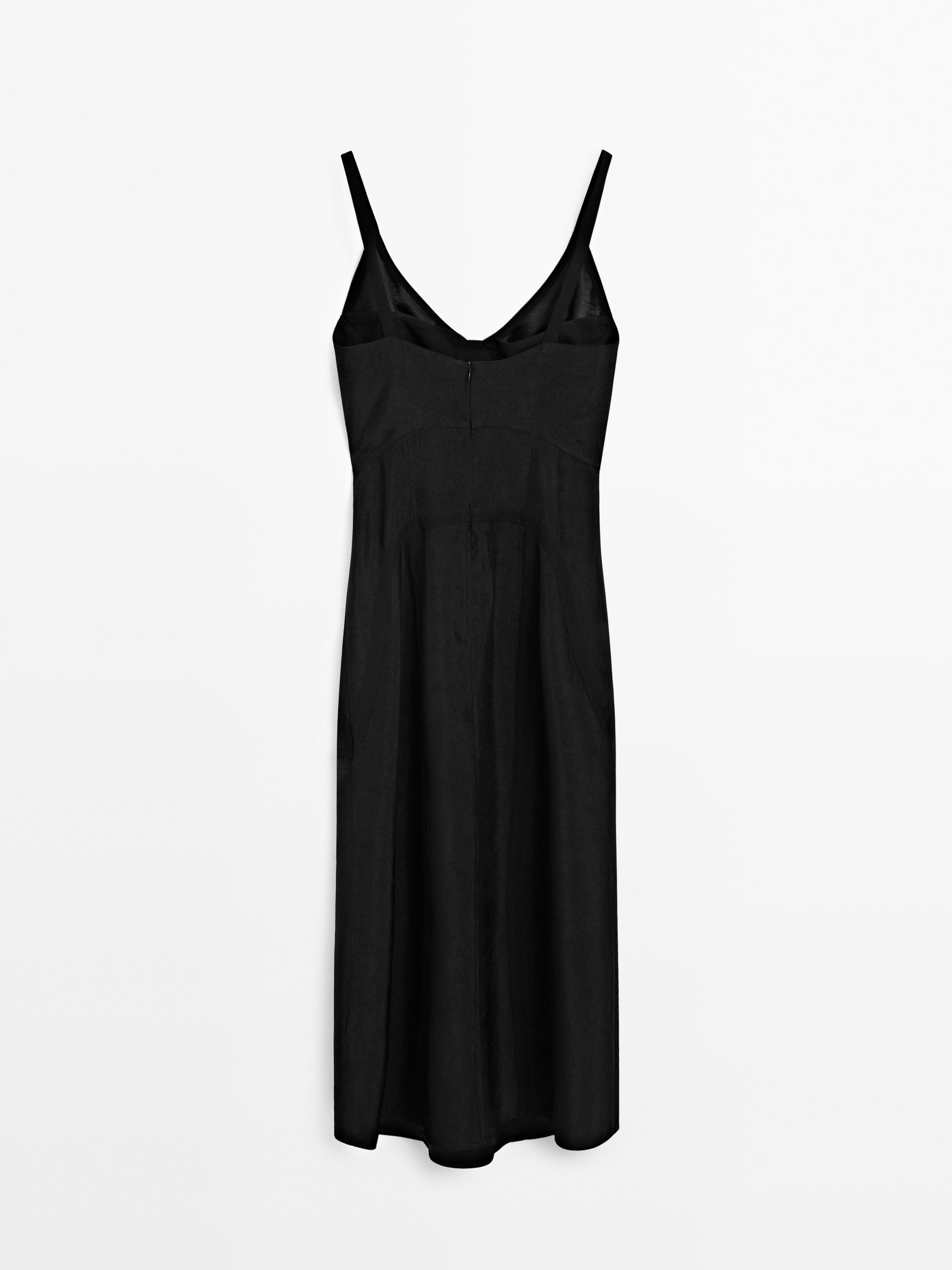 Camisole midi dress with seam details
