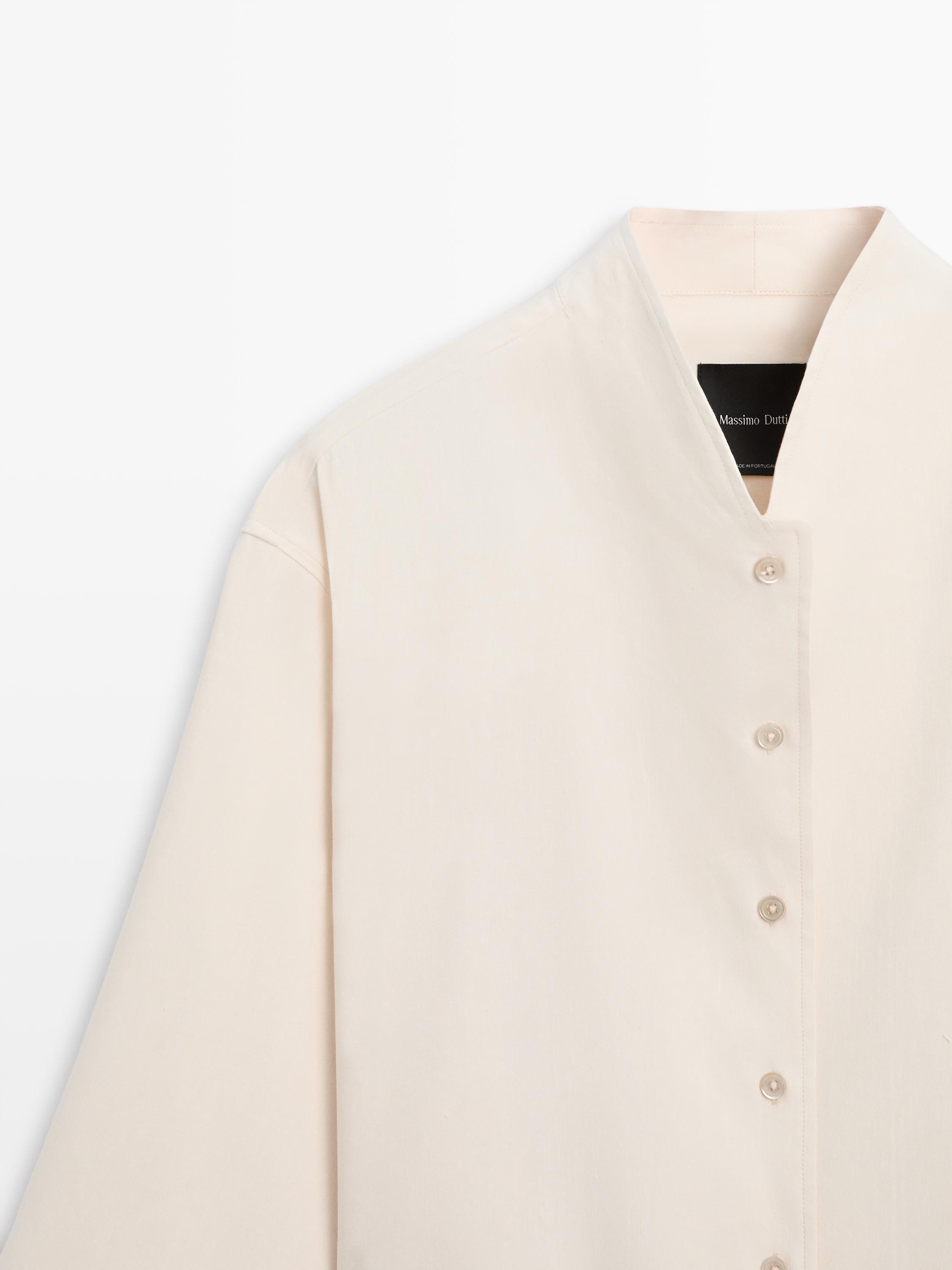 Yaka detaylı dökümlü ince ceket