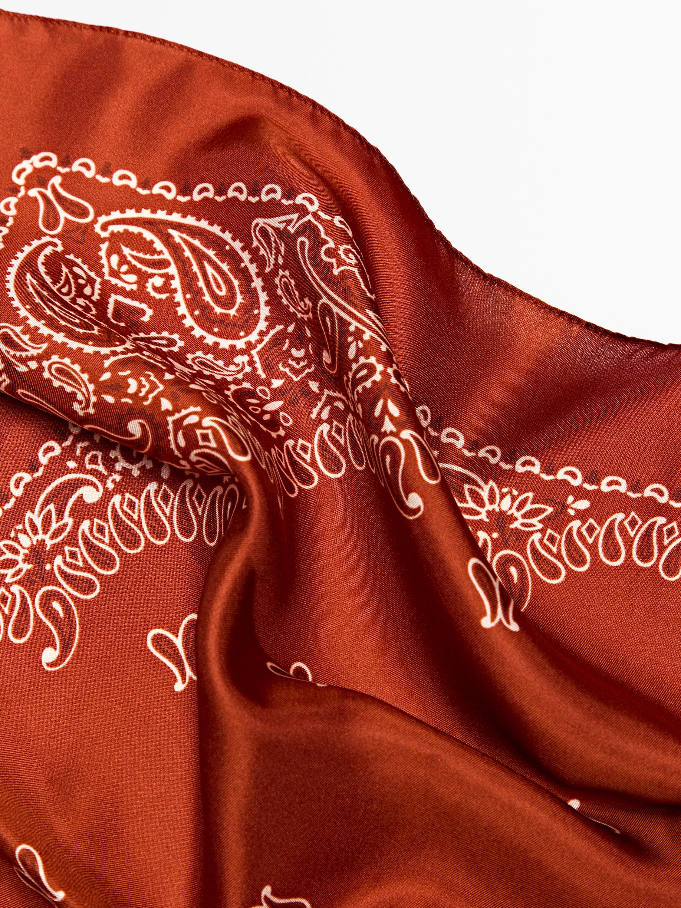 Bandana à imprimé cachemire 100 % soie