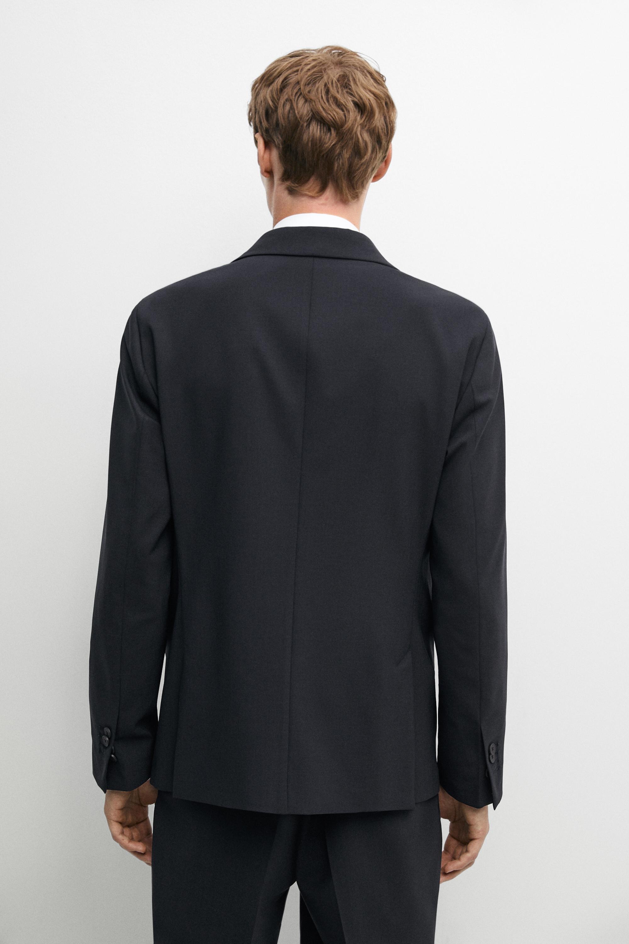 Wool blend suit blazer — NAVY BLUE