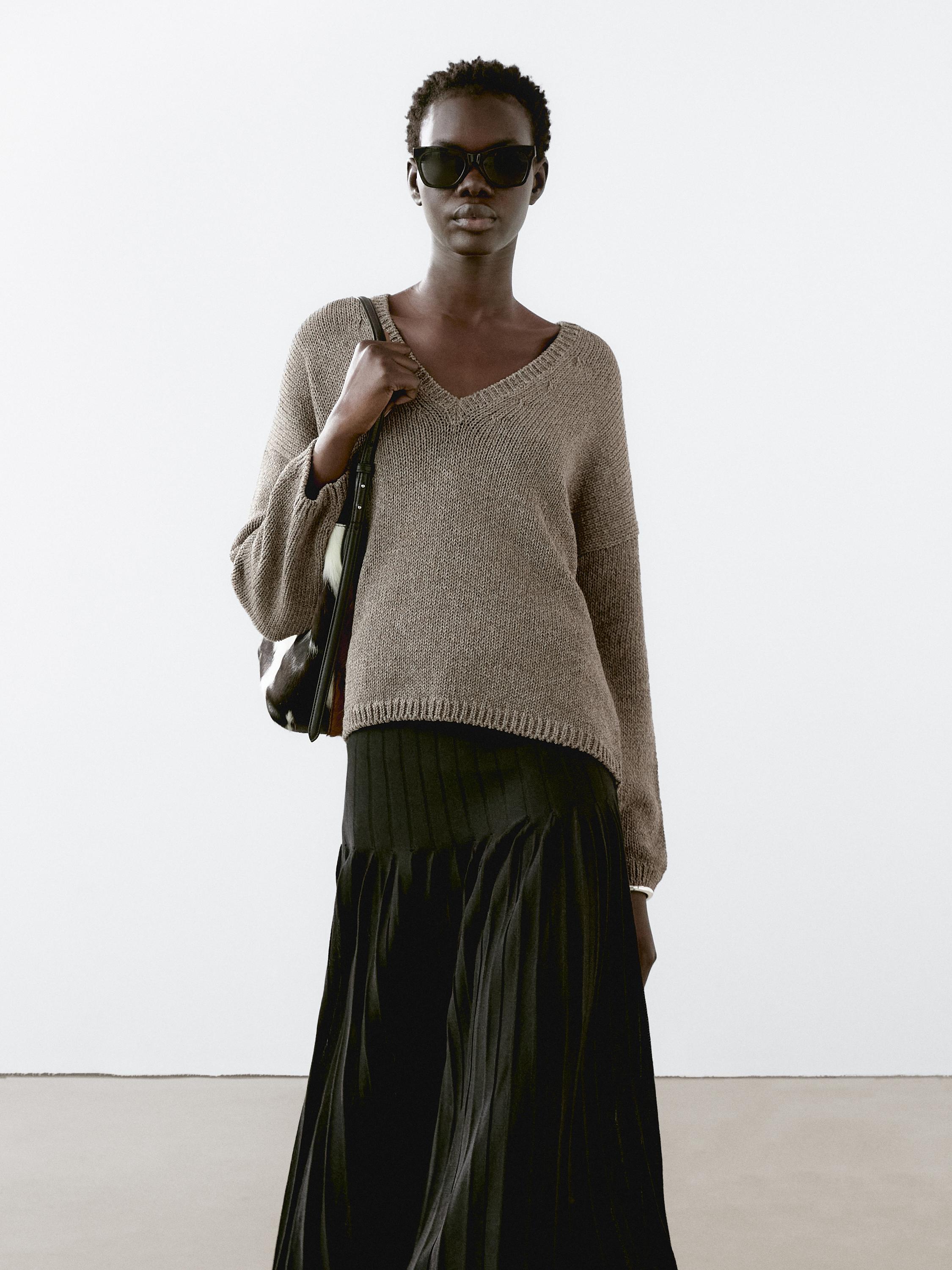 Jersey punto cuello pico