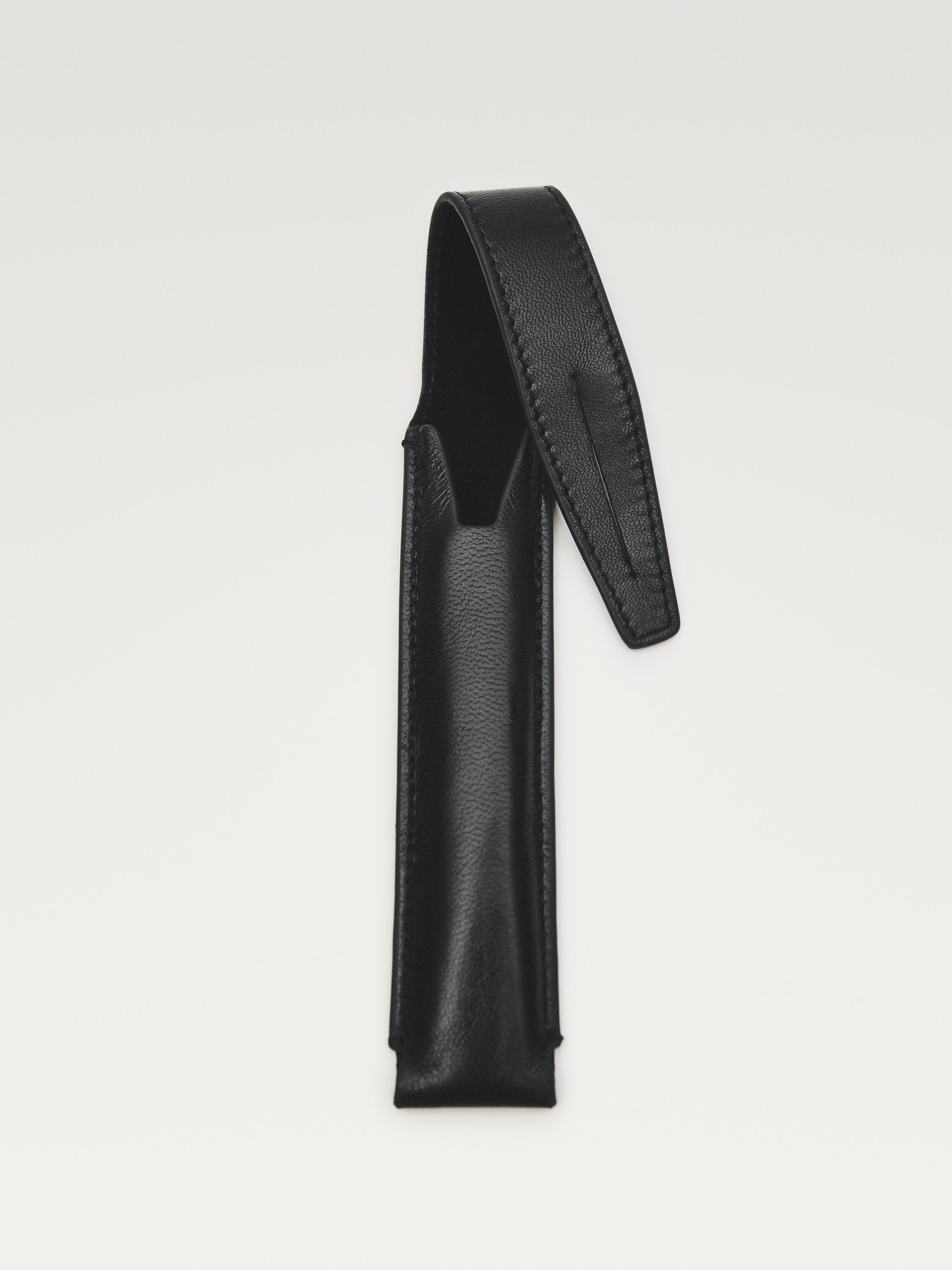 Nappa leather pen cover — BLACK