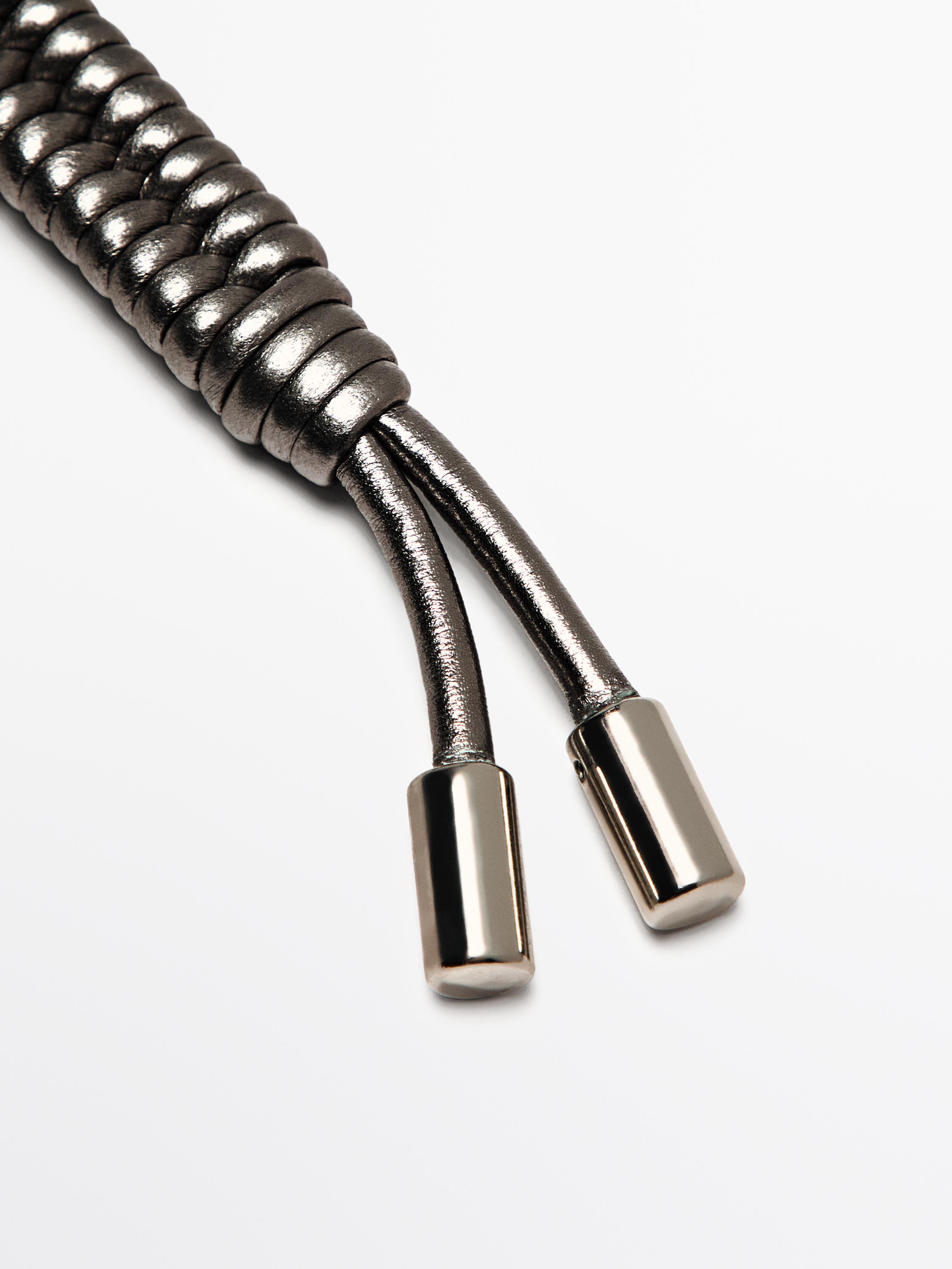 Nappa leather charm key ring with knots