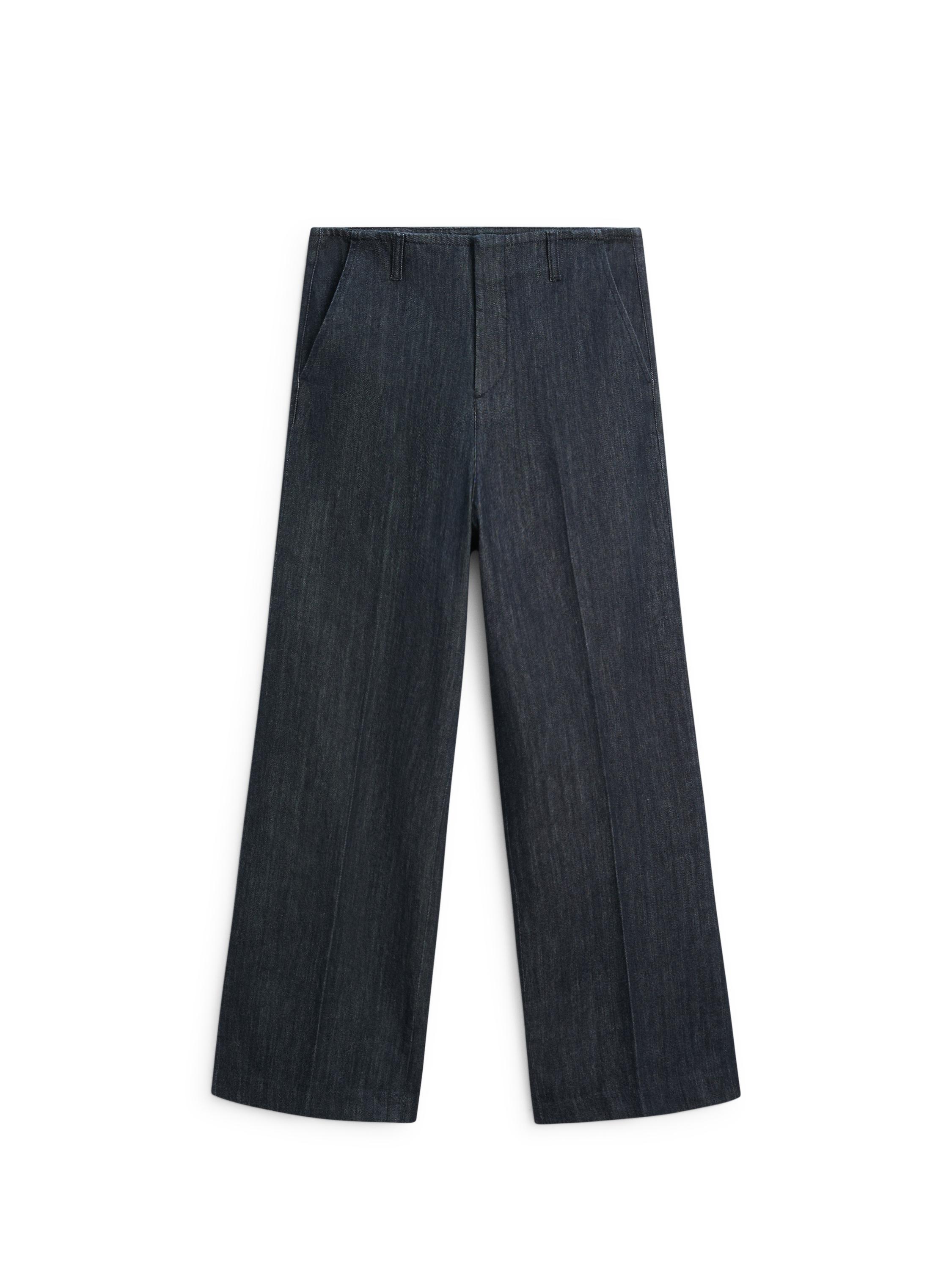 Mid-rise wide-leg jeans — DARK BLUE