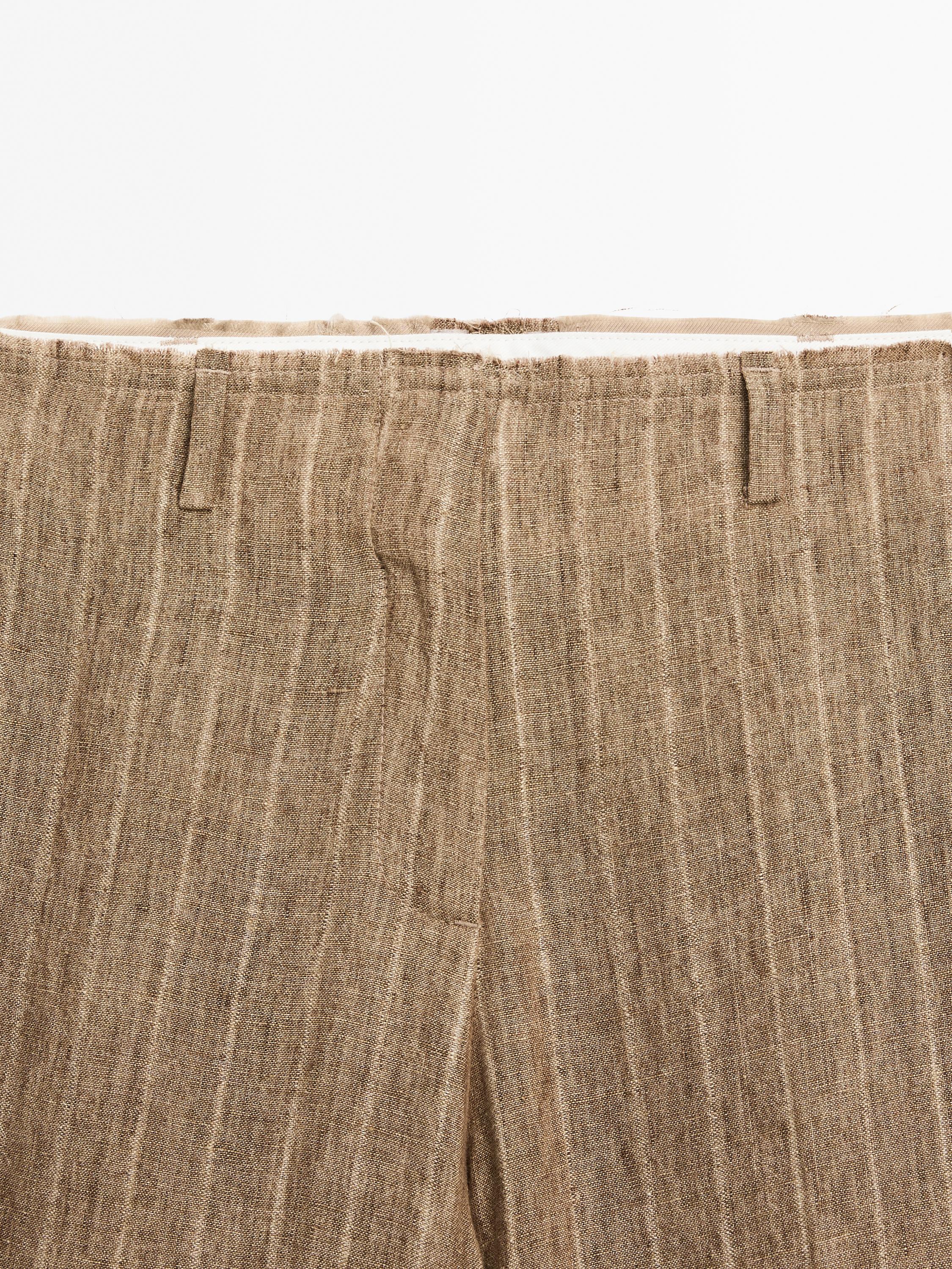 100% linen striped flowing trousers