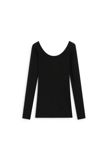 Long fitted wool blend top - LIMITED EDITION — BLACK 5
