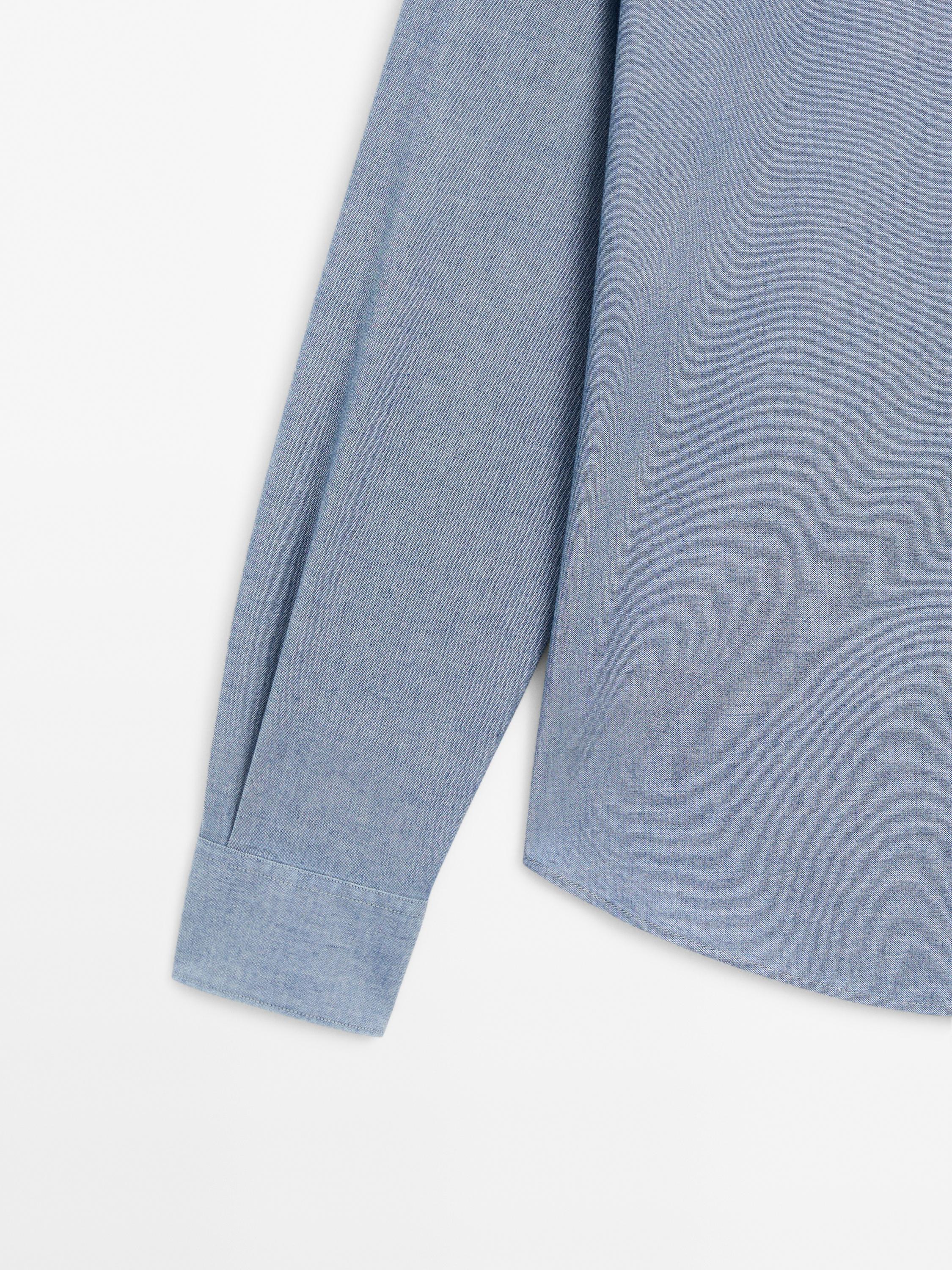 100% cotton denim Oxford shirt