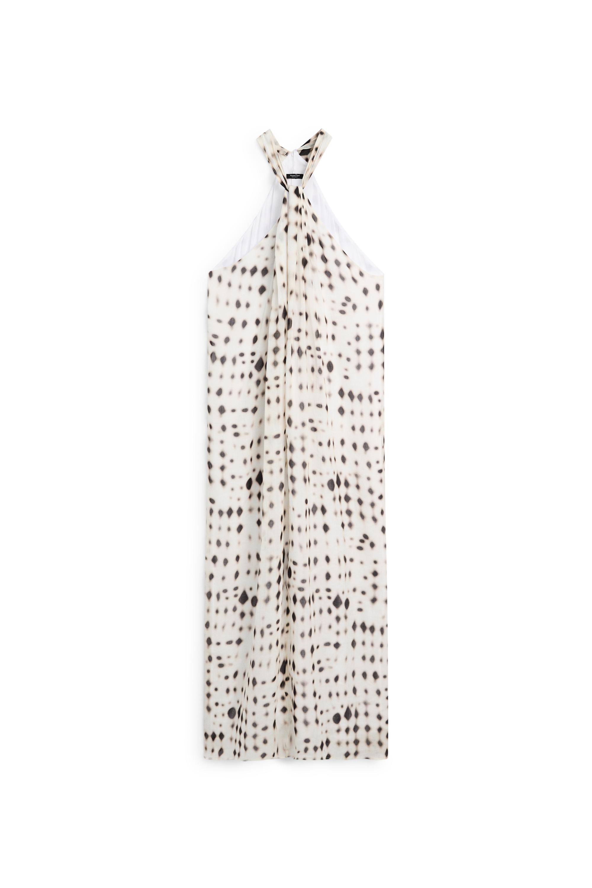 Printed halter dress — Off white