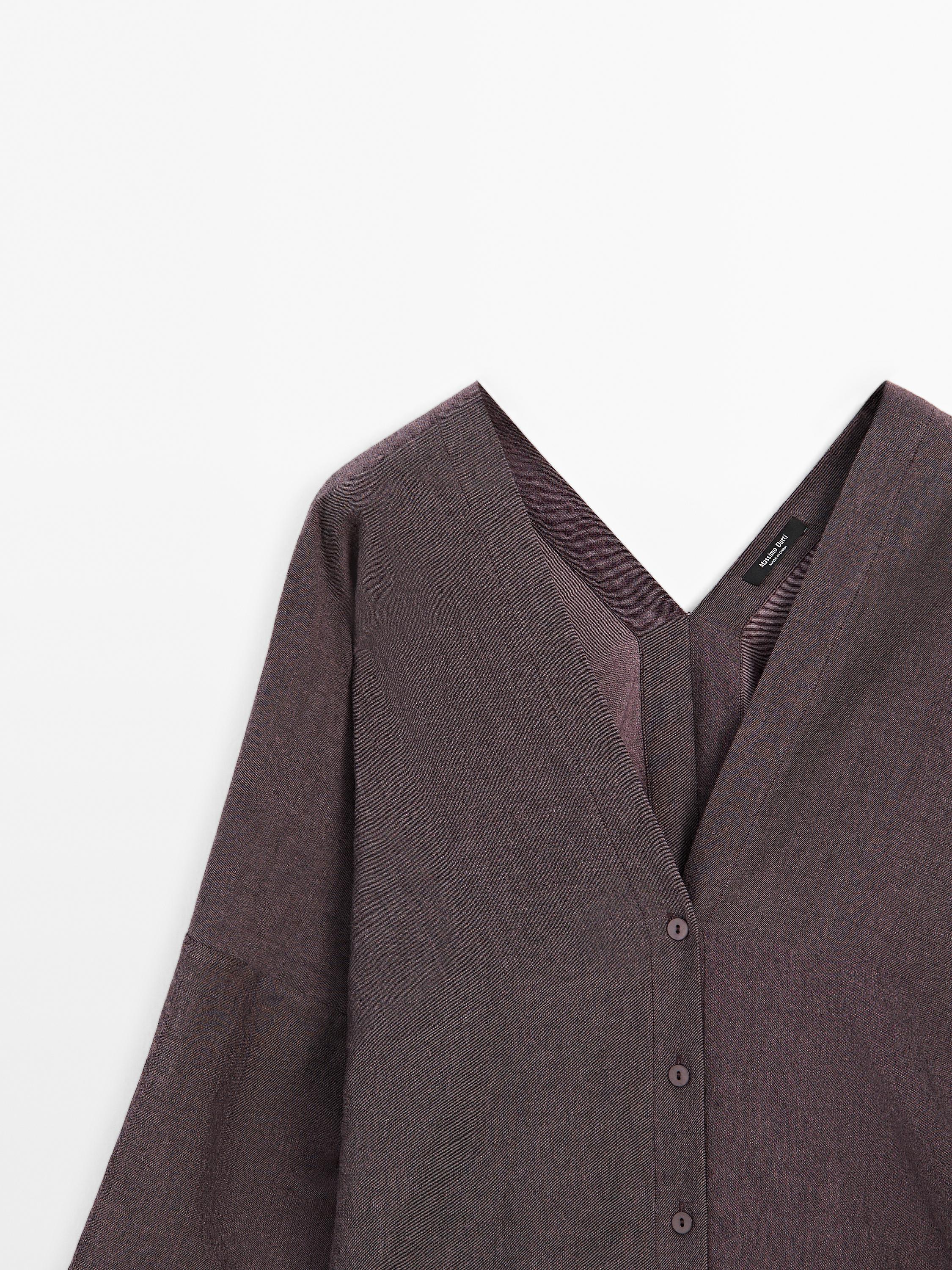 【Massimo Dutti】Long tunic dress Long tunic dress · Mulberry · Caps And Hats | Massimo Dutti