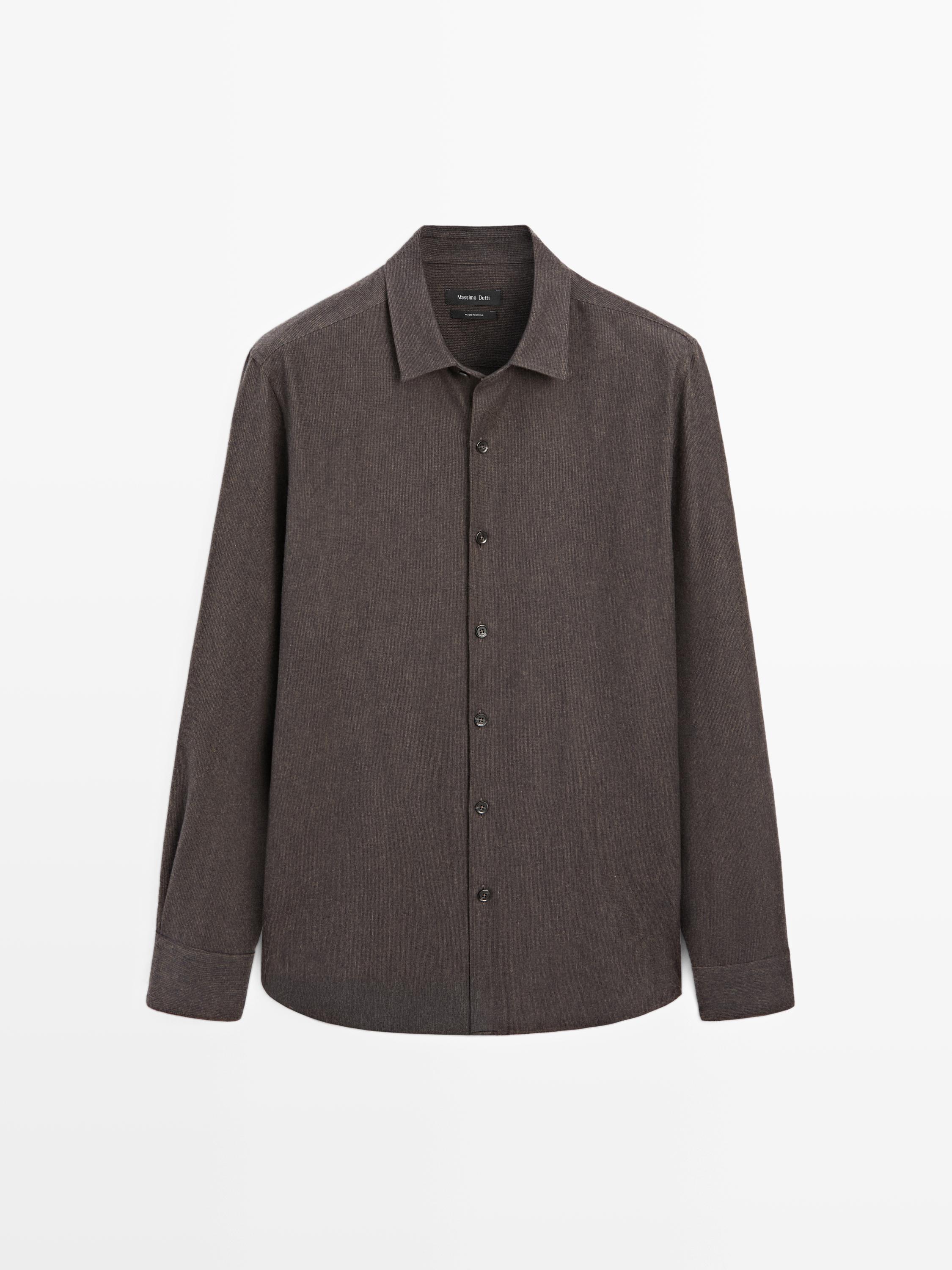 Camisa melange cuadrille regular fit