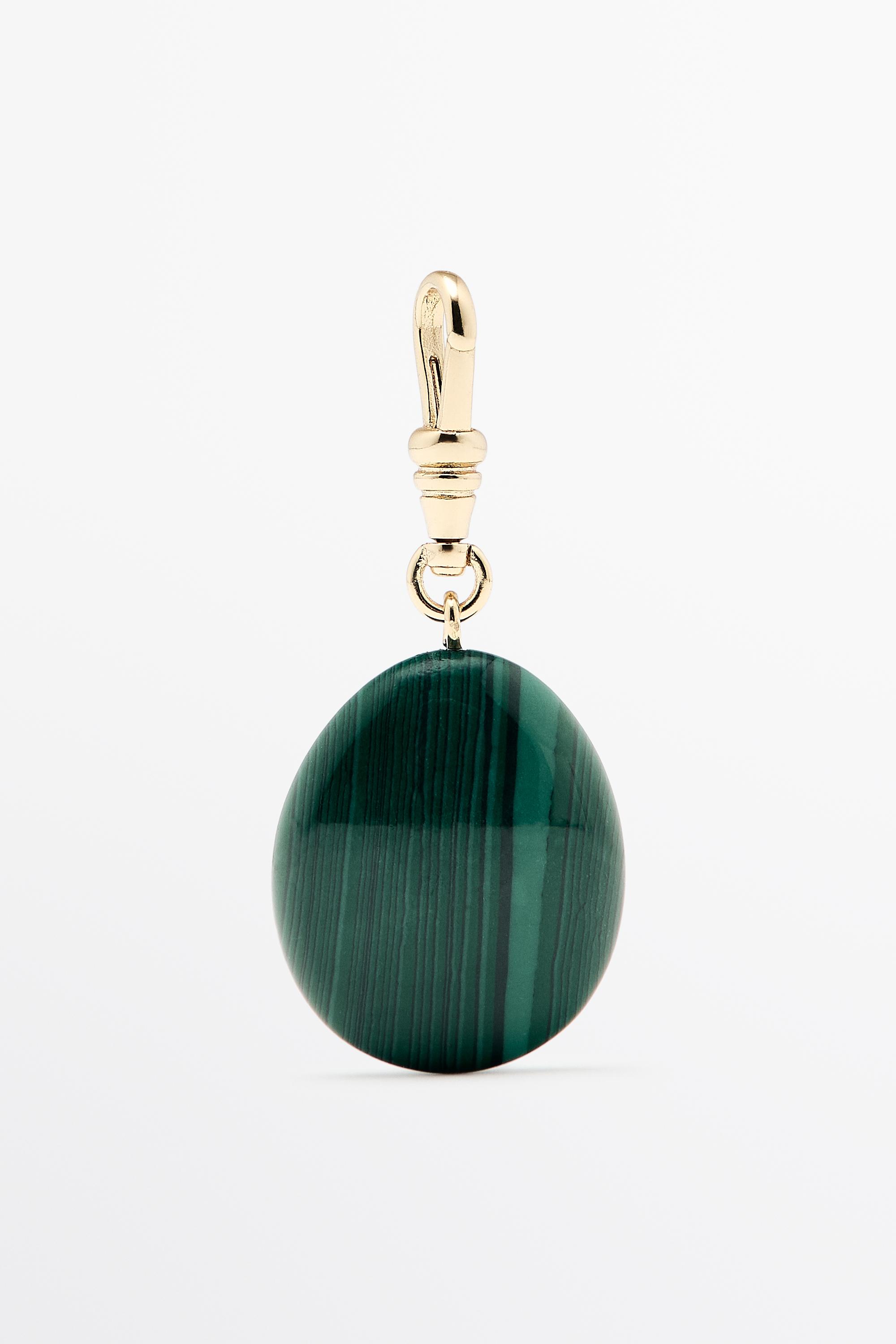 Malachite stone charm