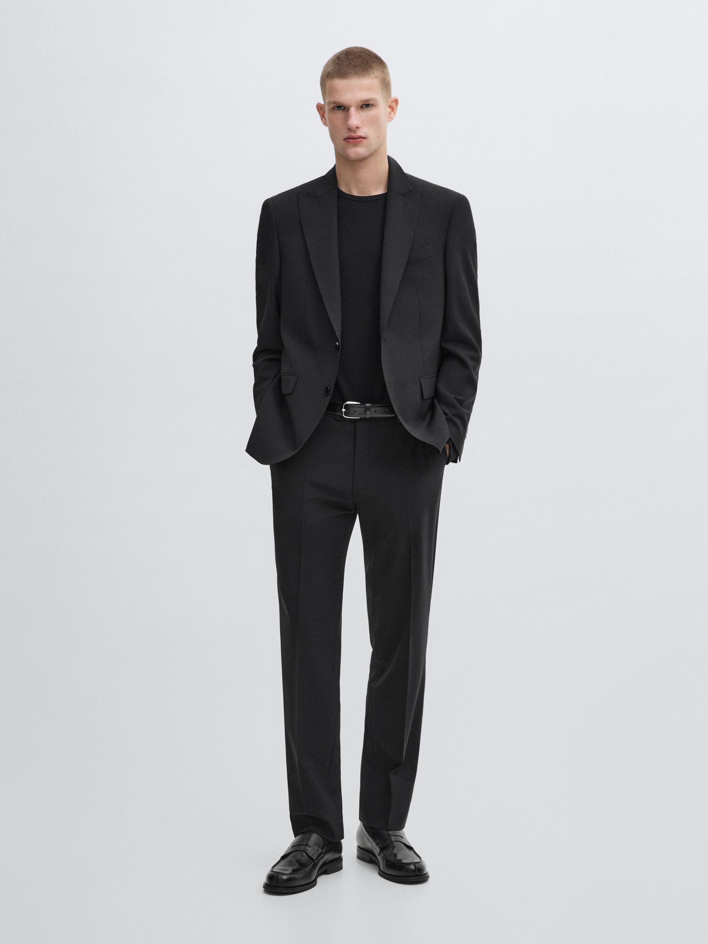 100% wool smart suit trousers