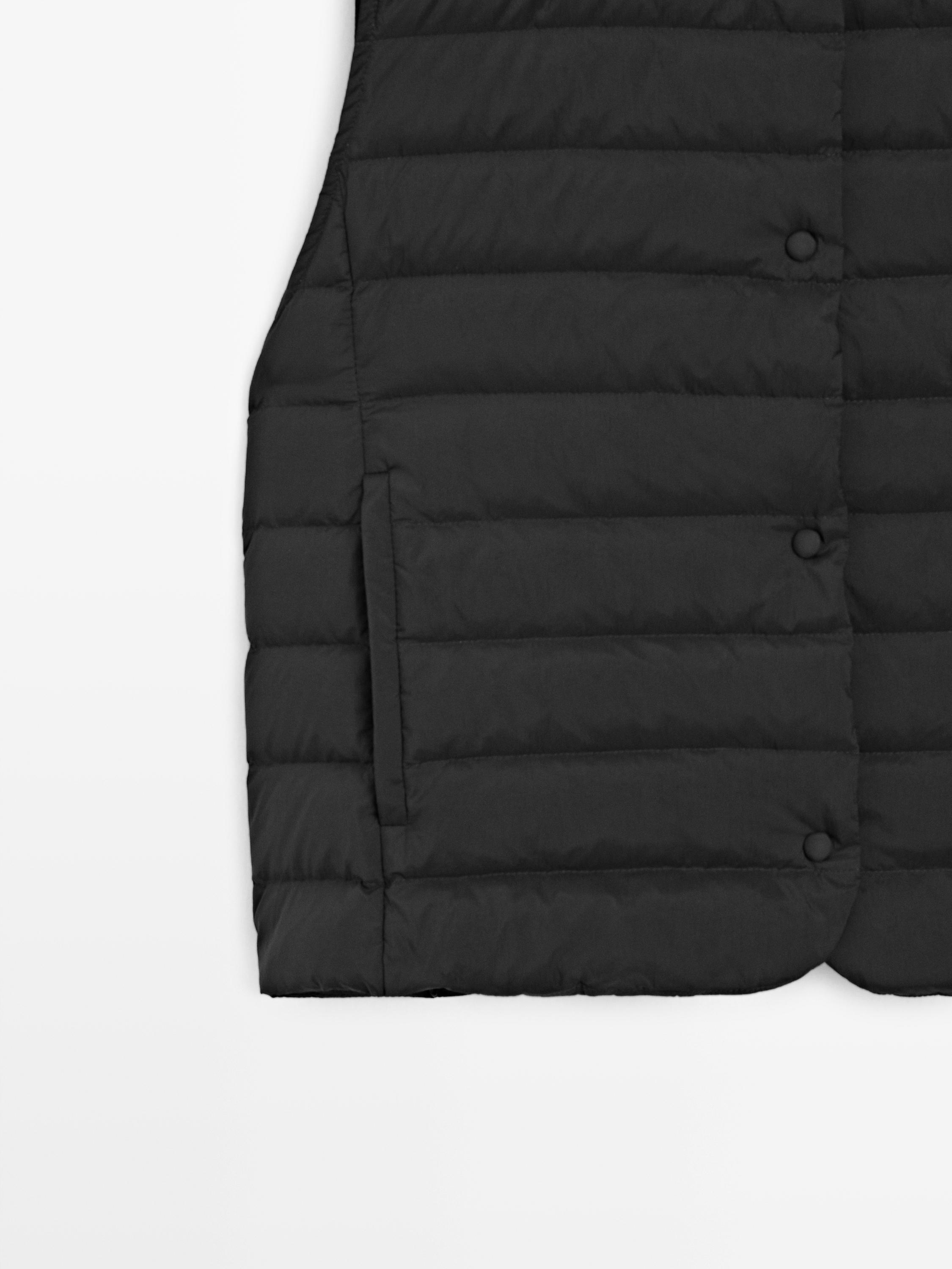 Quilted puffer gilet — BLACK
