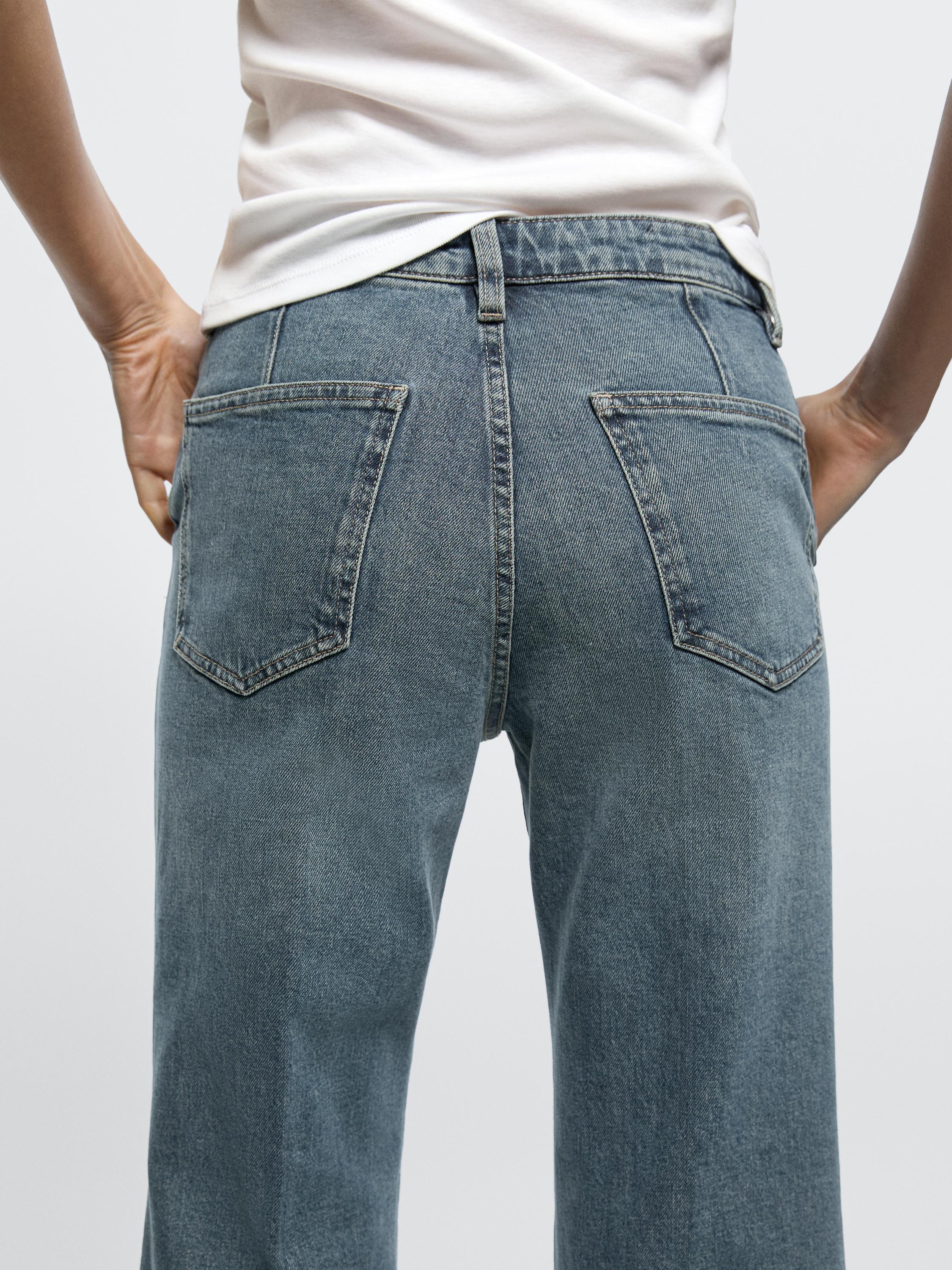 Mid-rise bell bottom jeans — MEDIUM BLUE