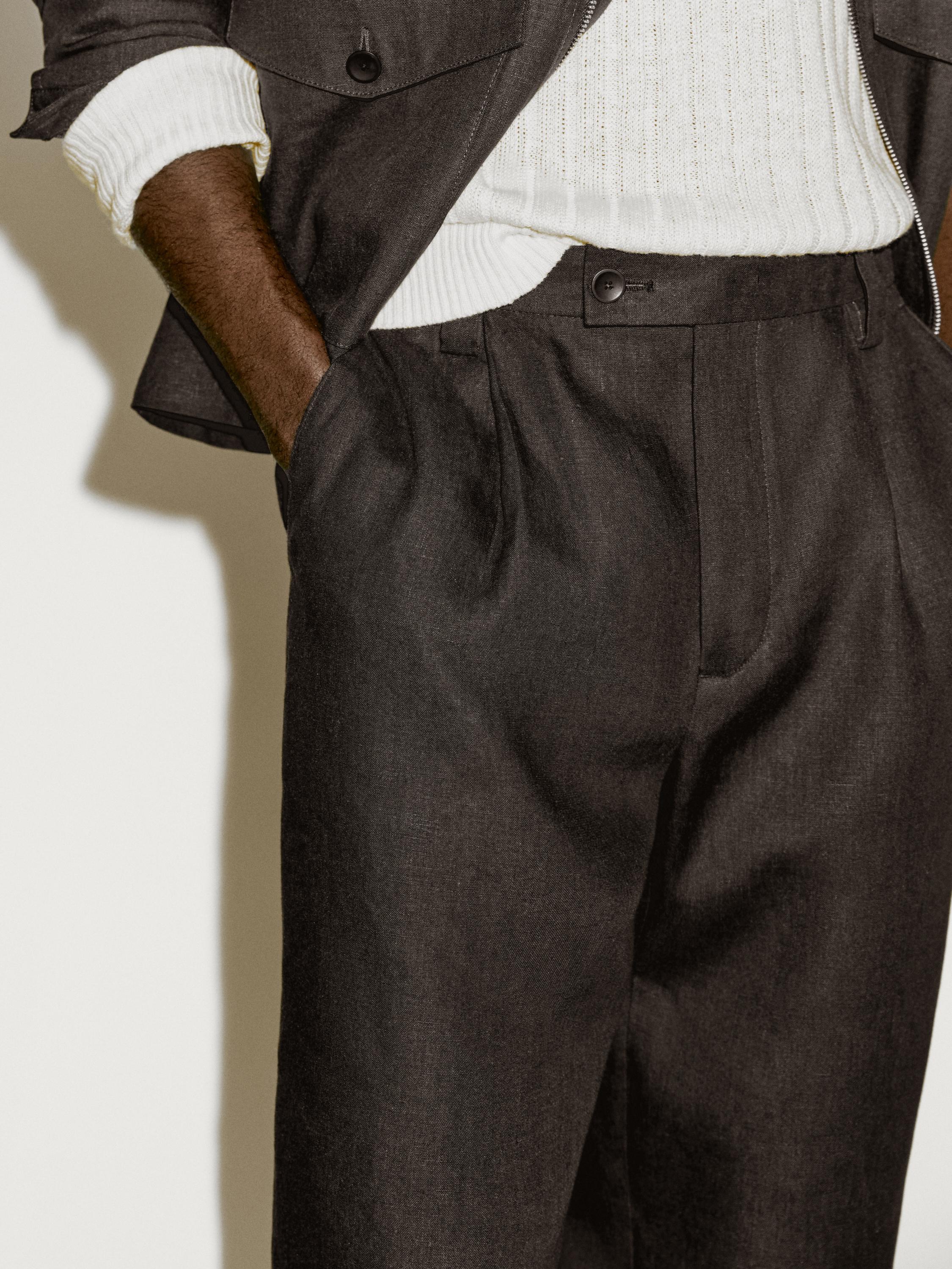 Pantalone od 100% lanenog kepera sa ušicima - Limited Edition