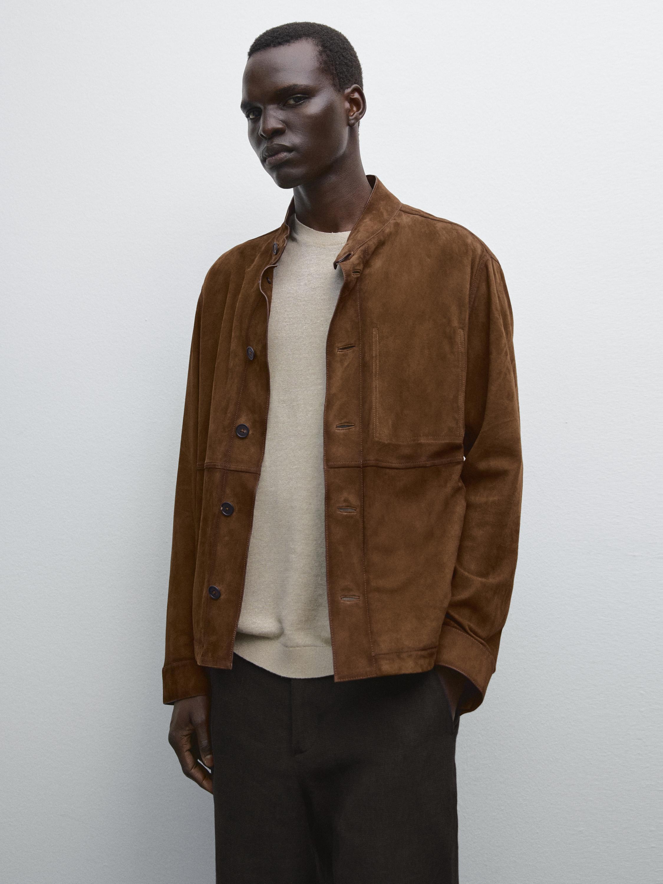 Suede leather jacket