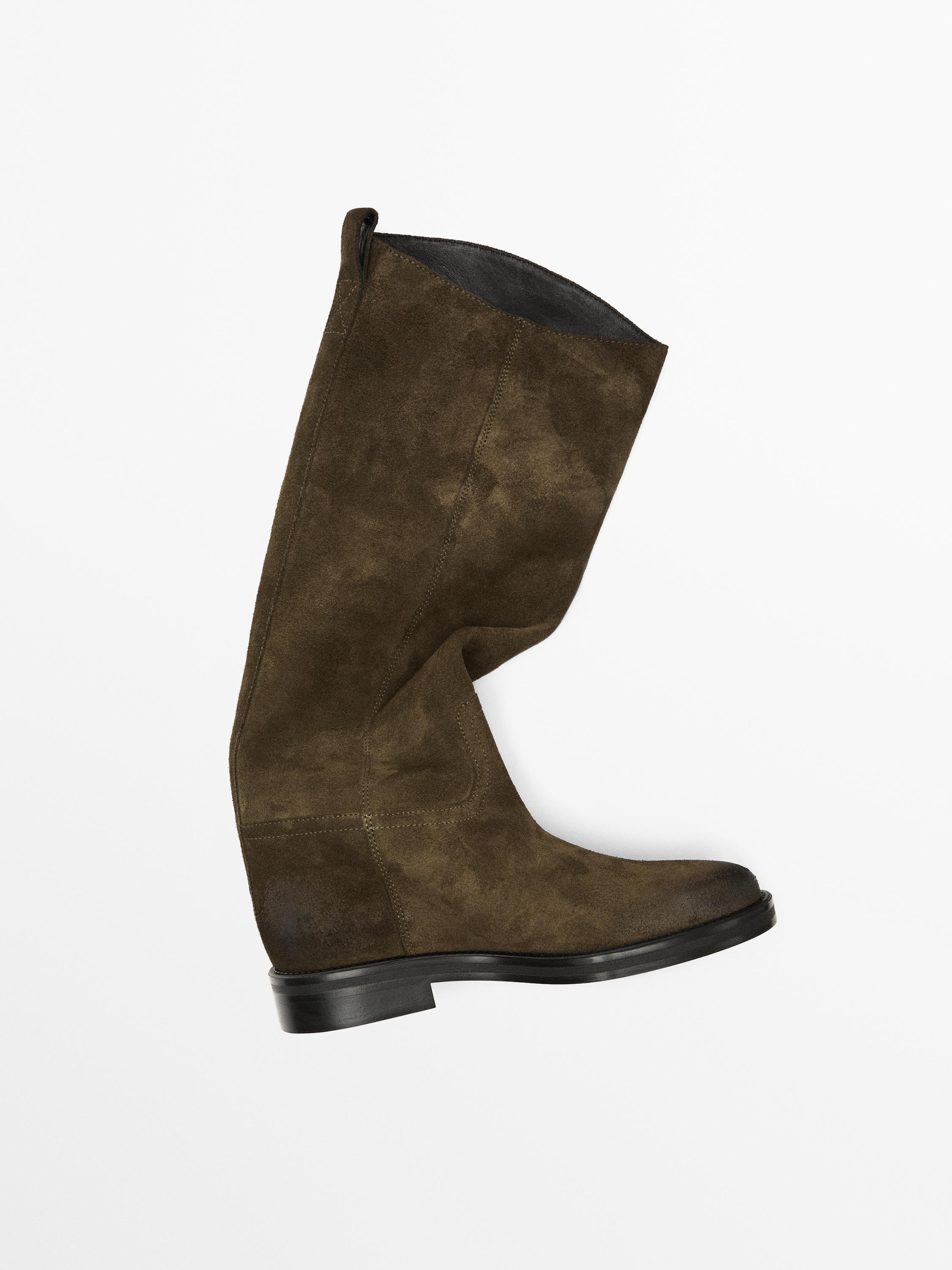 Bottes équestre en croûte de cuir huilées