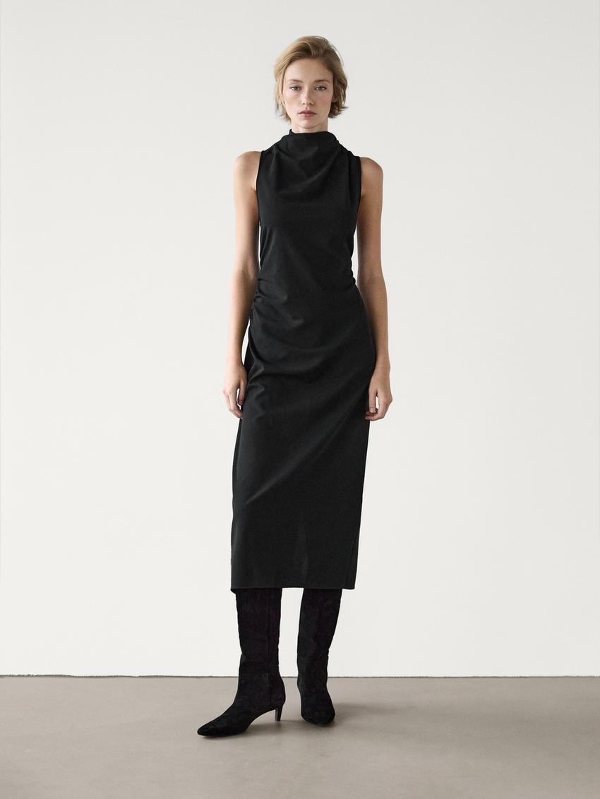 Allegra K Vestido Tubo Sin Mangas Para Mujer Cuello Barco Casual