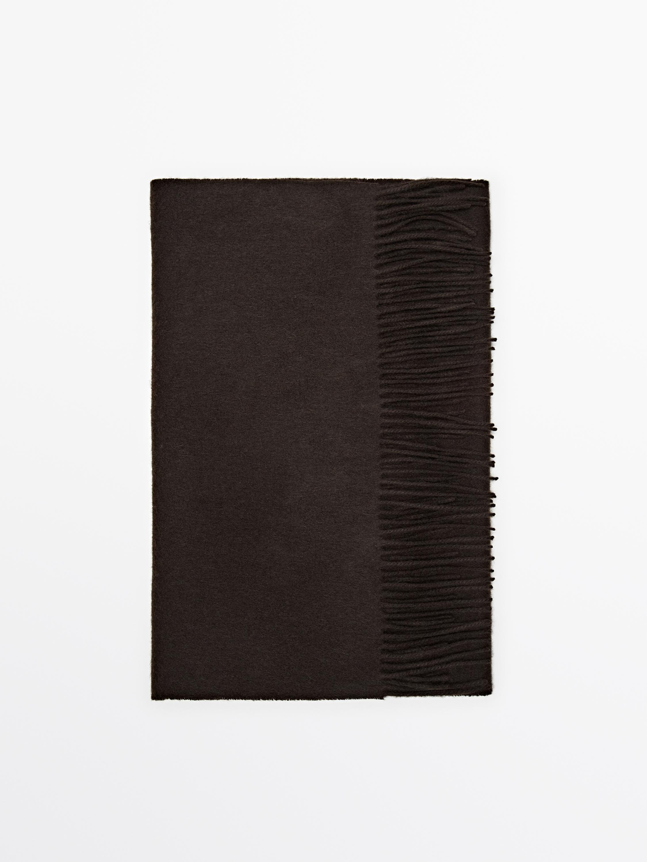 Sciarpa con frange 100% cashmere