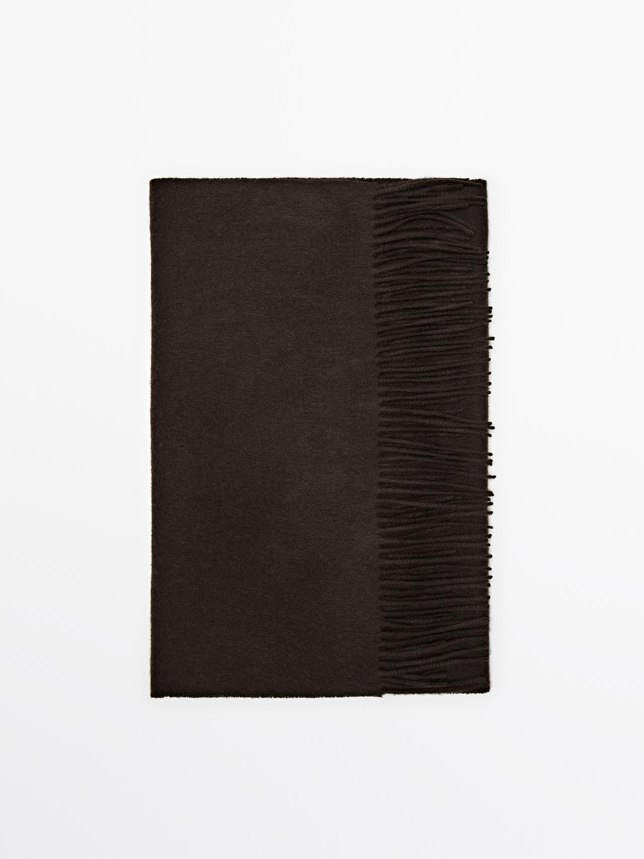 Bufanda Flecos 100% Cashmere - Marrón - 01 - Massimo Dutti - Mujer