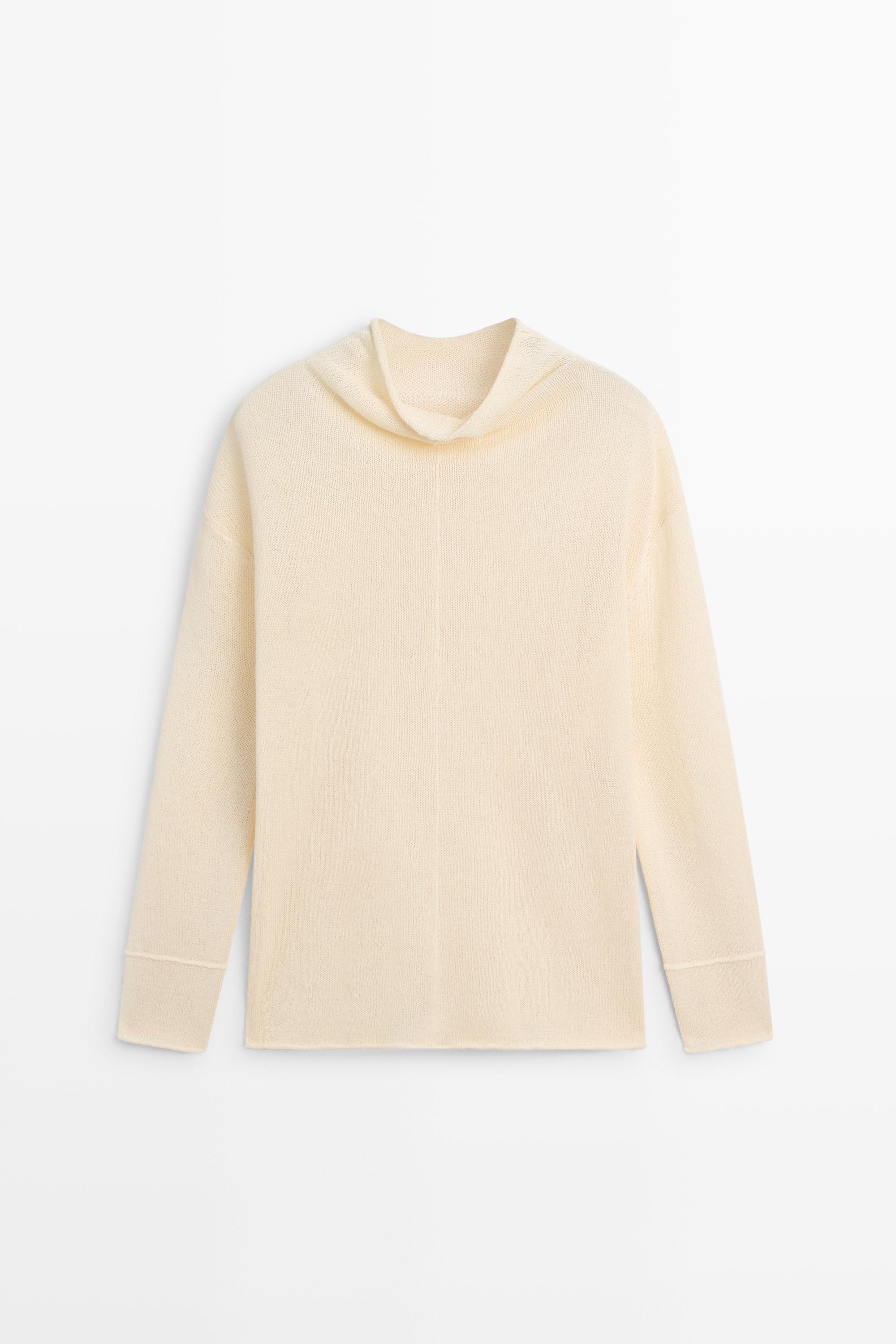 Cotton cutwork knit sweater — CREAM