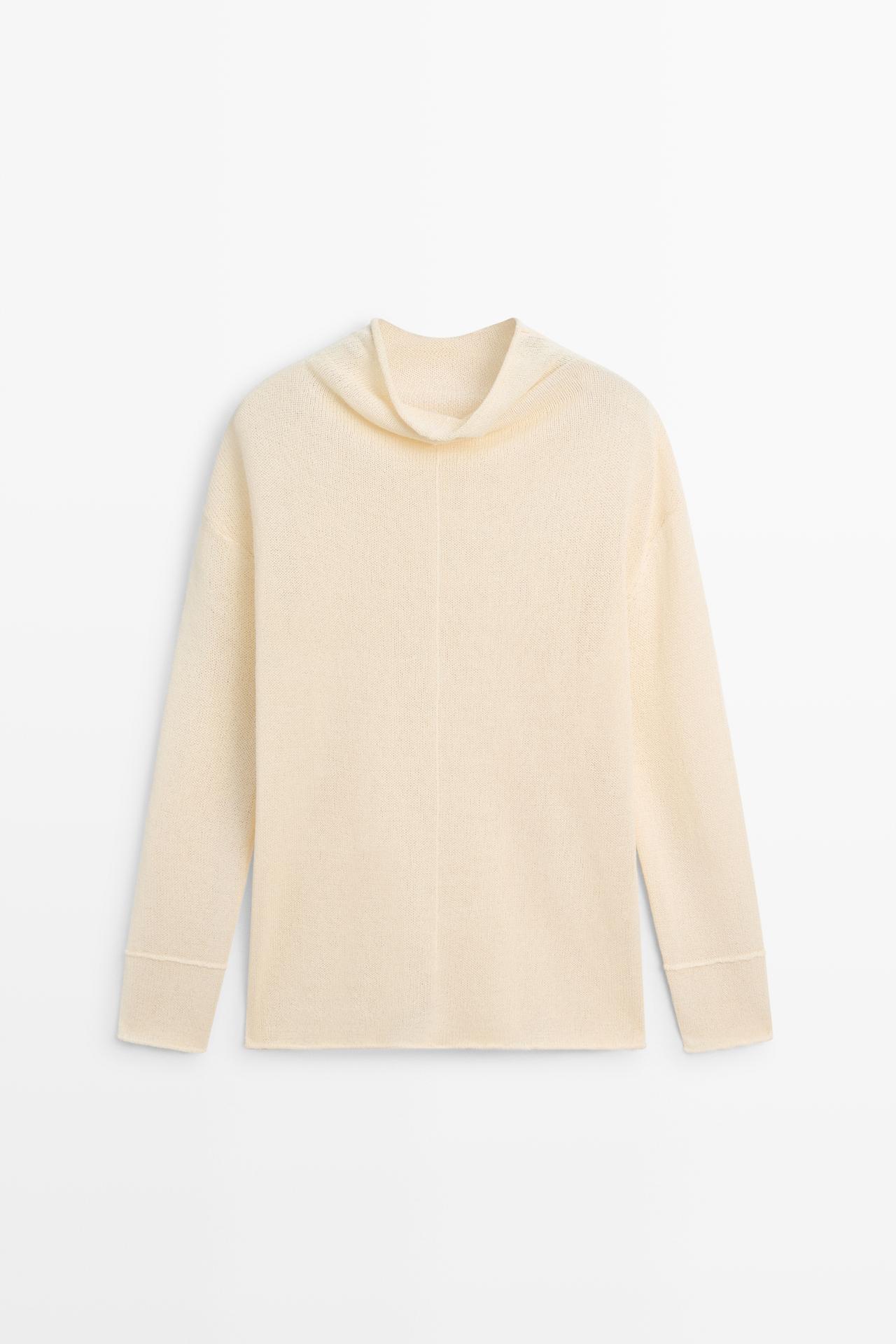 Cotton cutwork knit sweater — CREAM