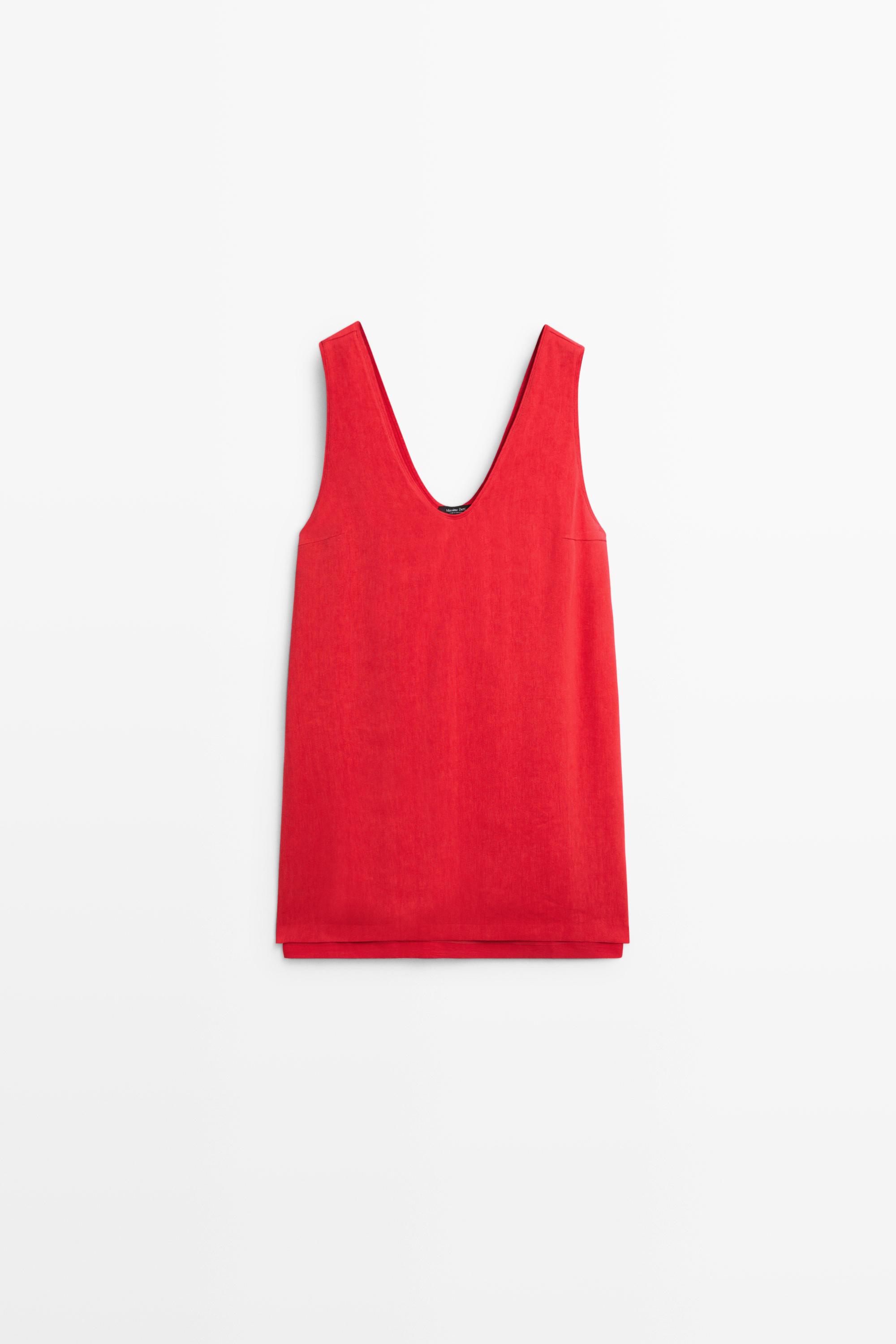 Double-layer mini dress — RED