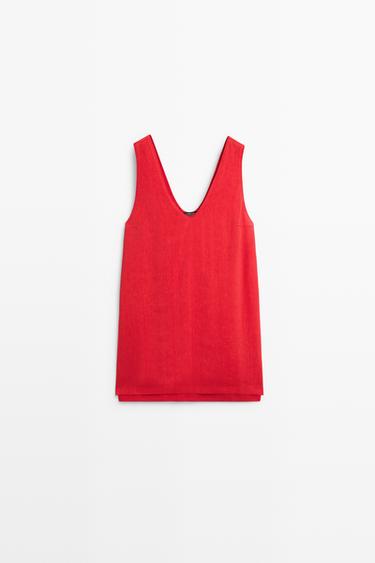 Double-layer mini dress — RED 2
