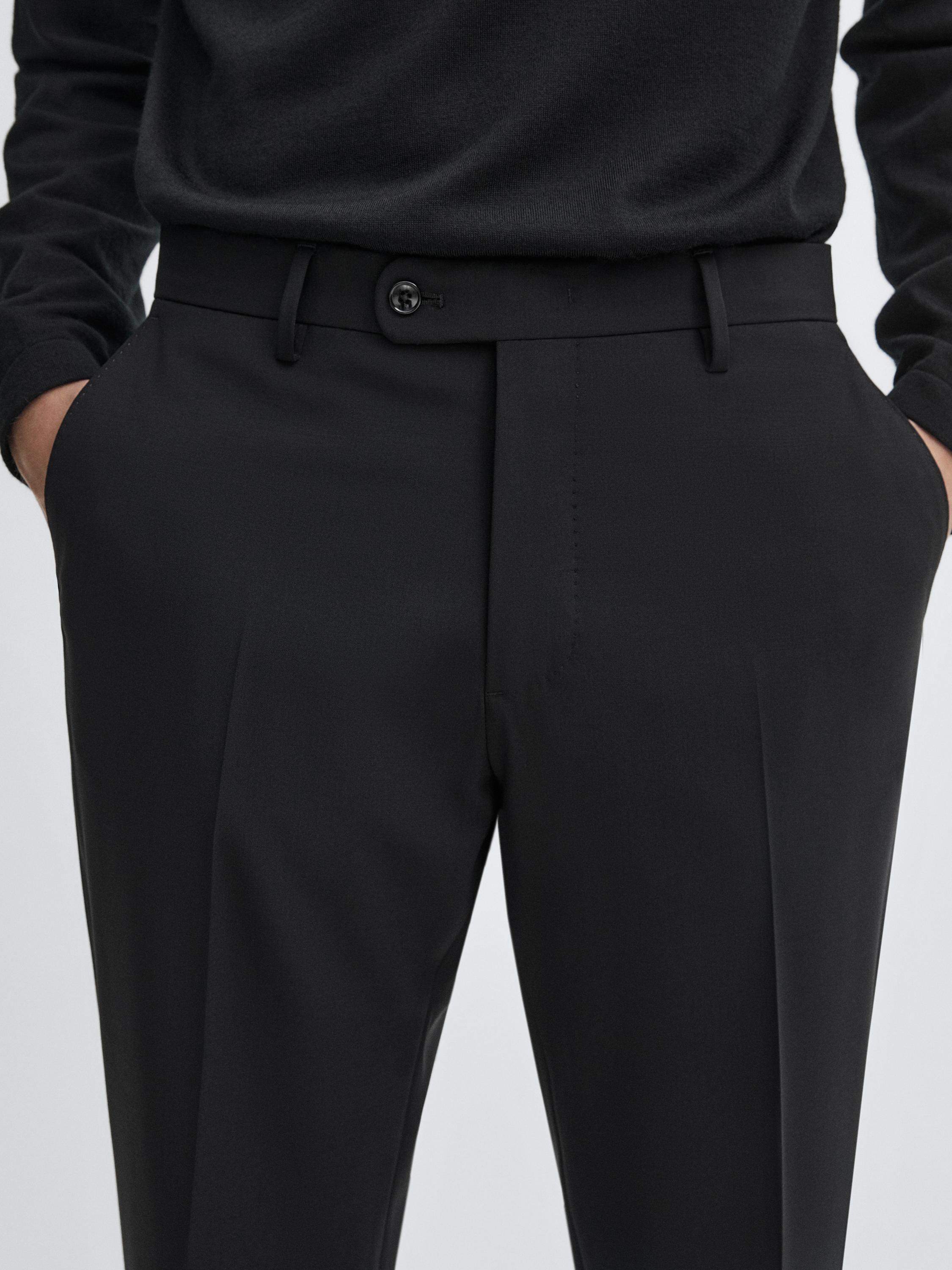 100% wool smart suit trousers