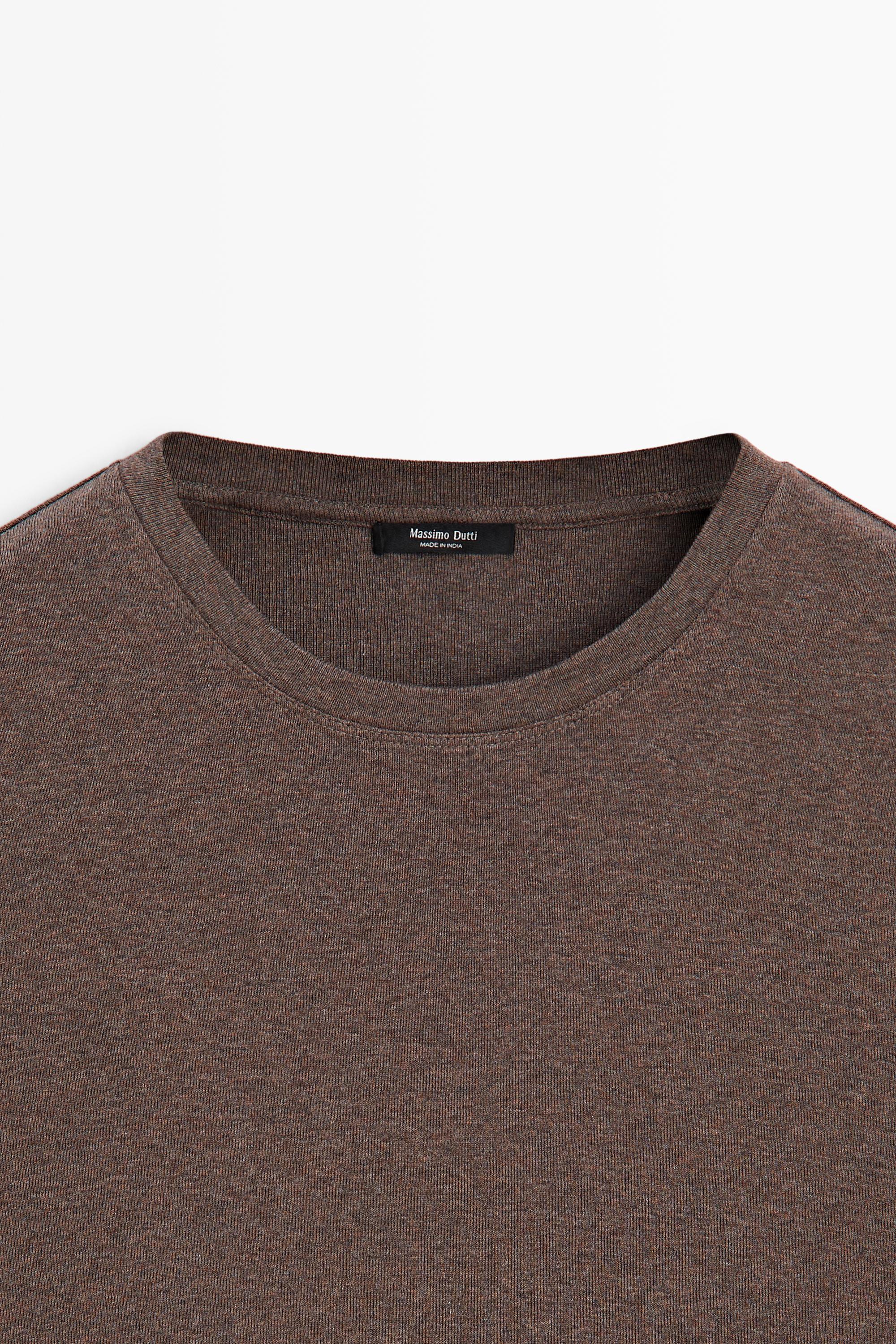 100% cotton long sleeve T-shirt — BROWN