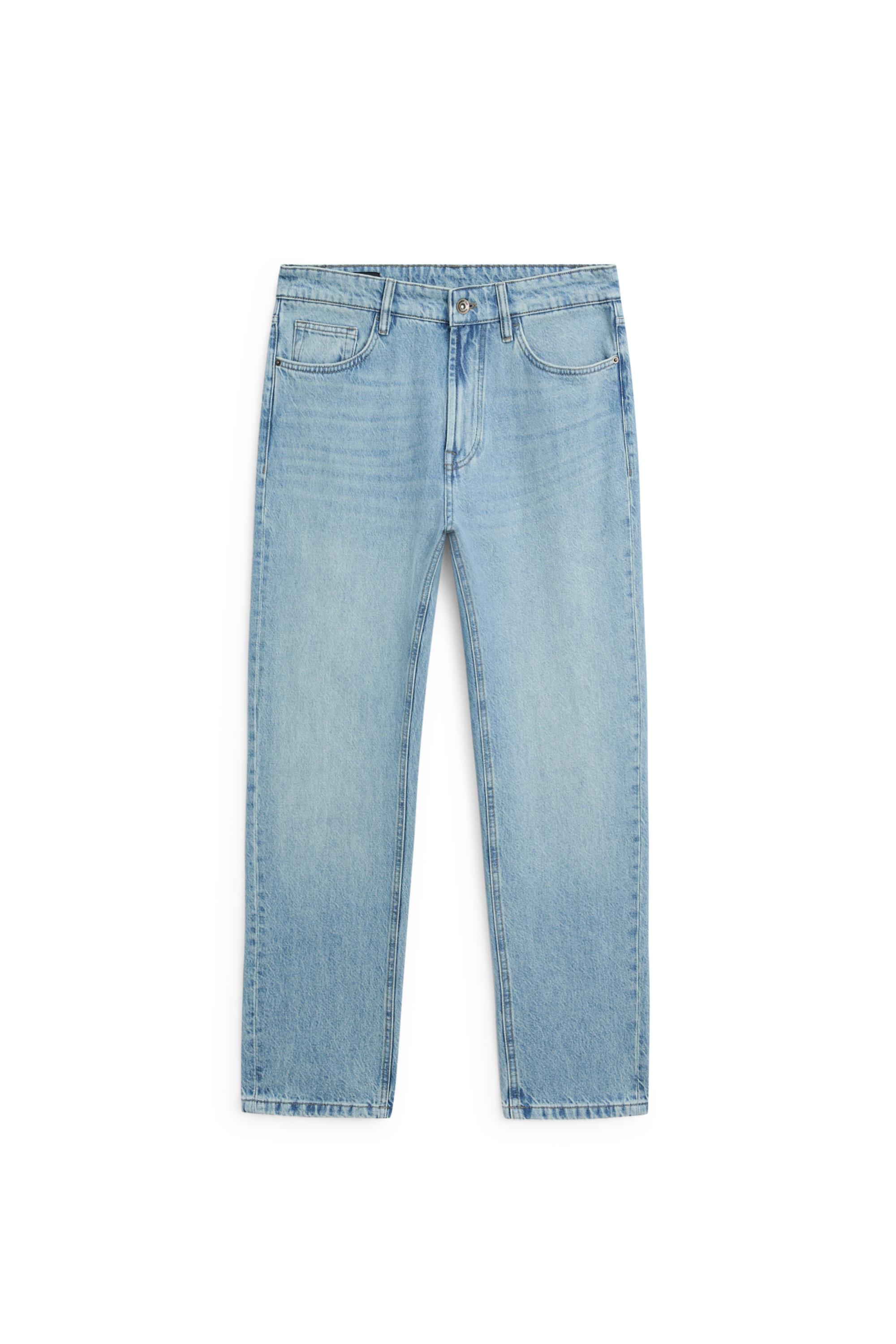 Bleach washed tapered fit jeans — Light Blue