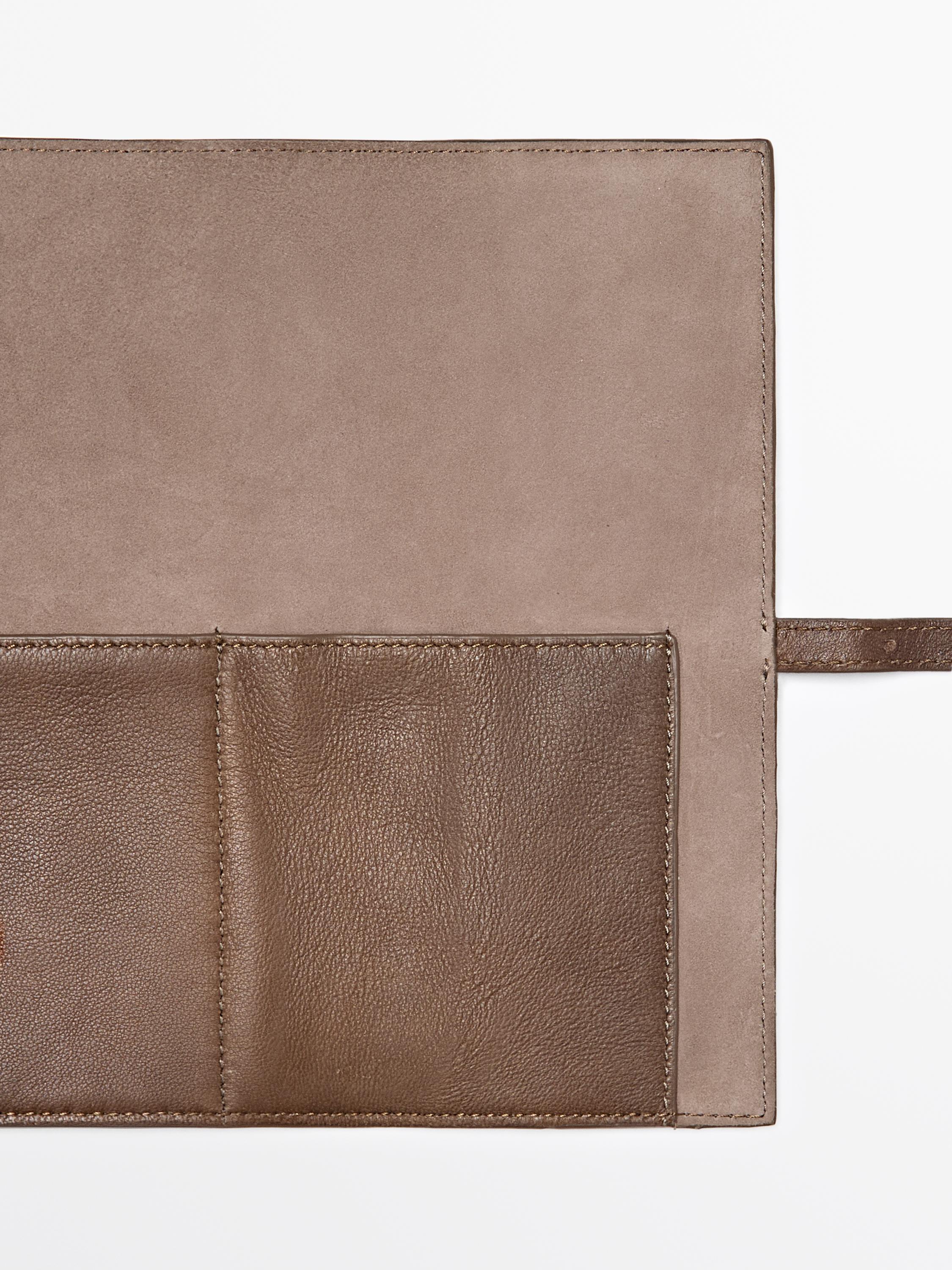 Nappa leather tech accessory case — MOLE BROWN