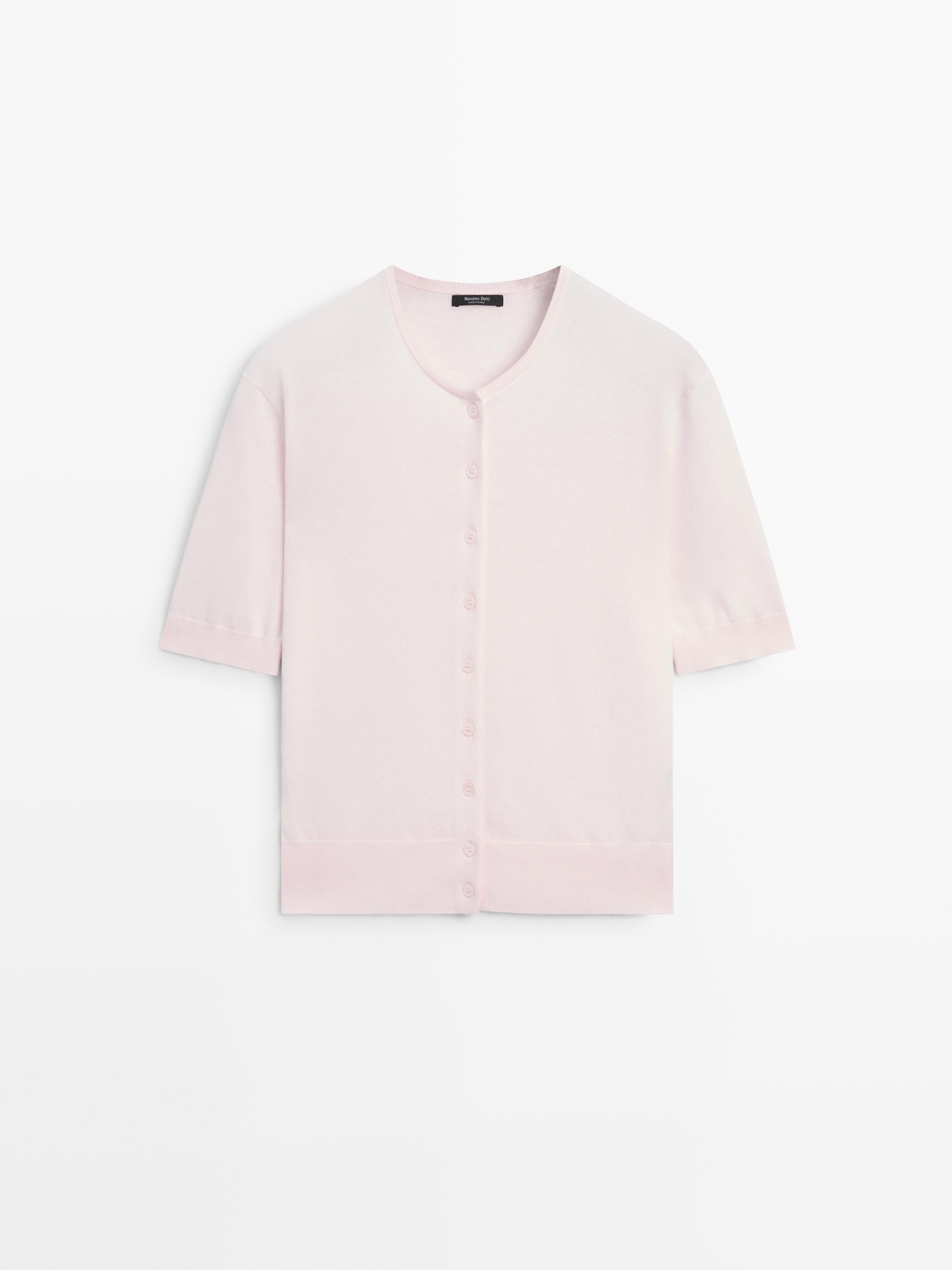 Short sleeve knit cardigan