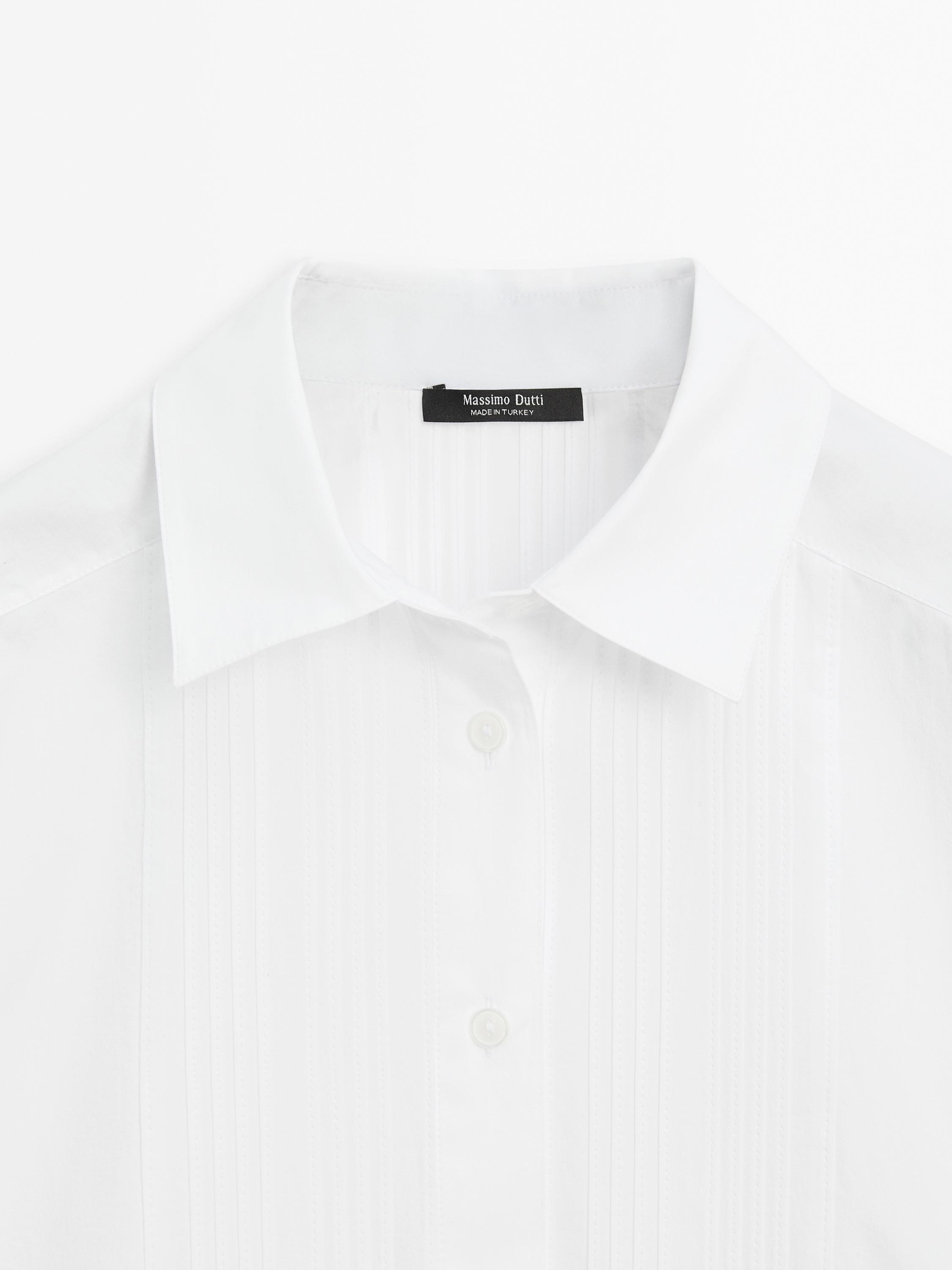 100% cotton fine pintuck shirt