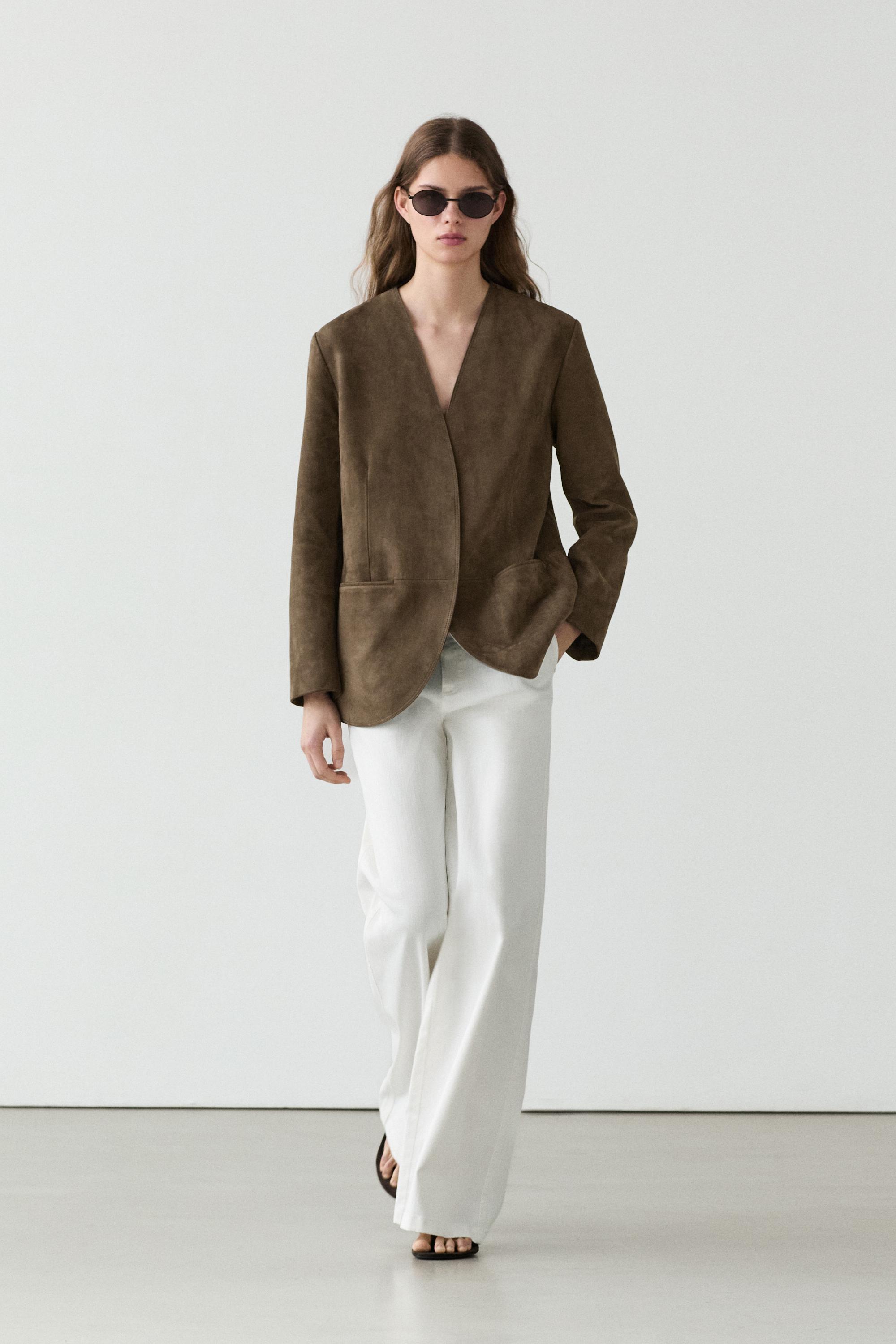 High-waist palazzo jeans — WHITE