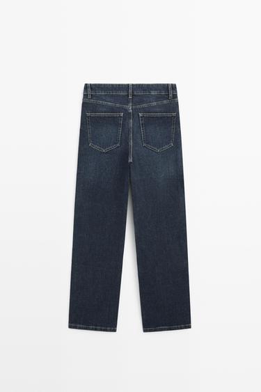High-waist cropped straight-leg jeans — MEDIUM BLUE 6