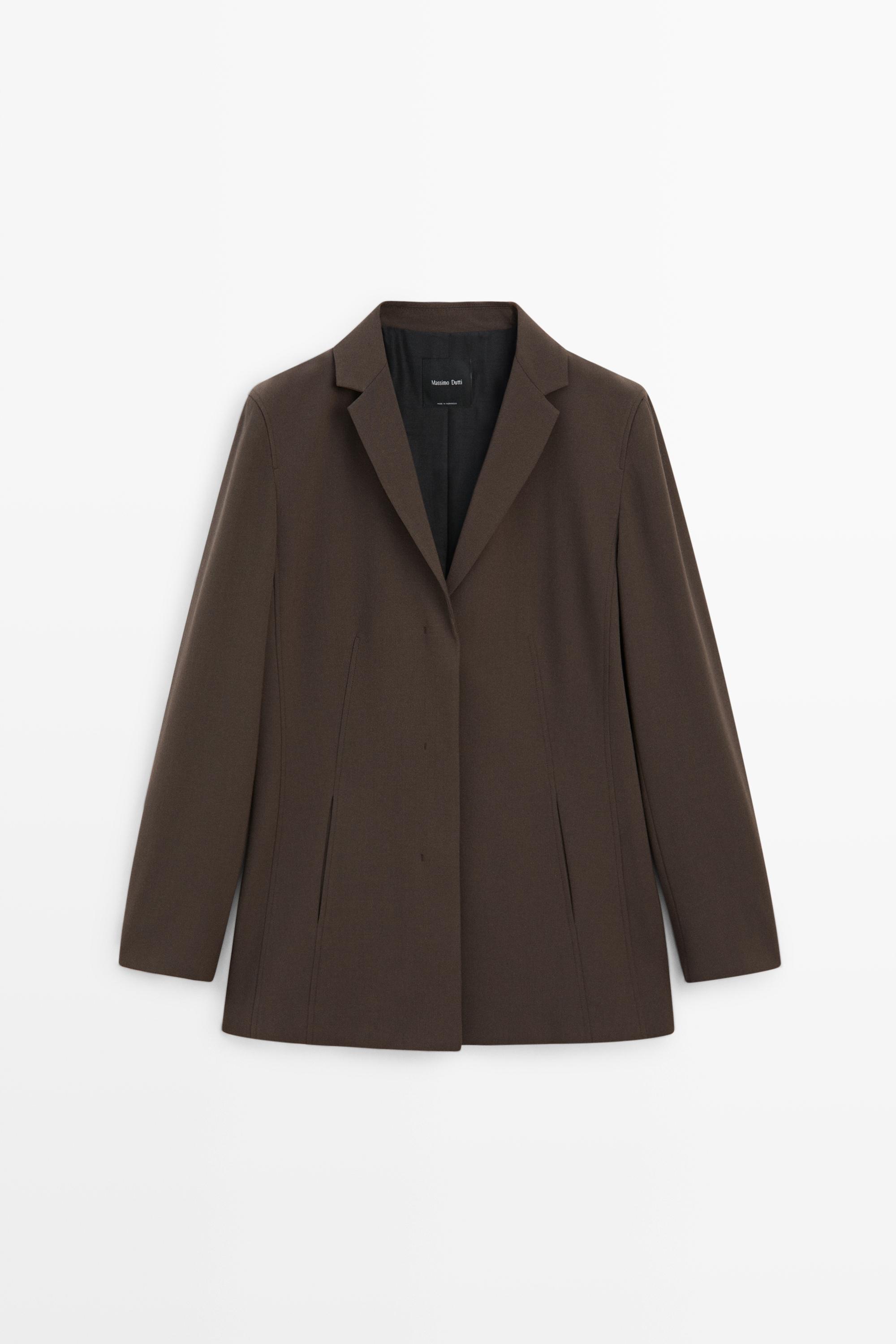 Fluid wool-blend blazer