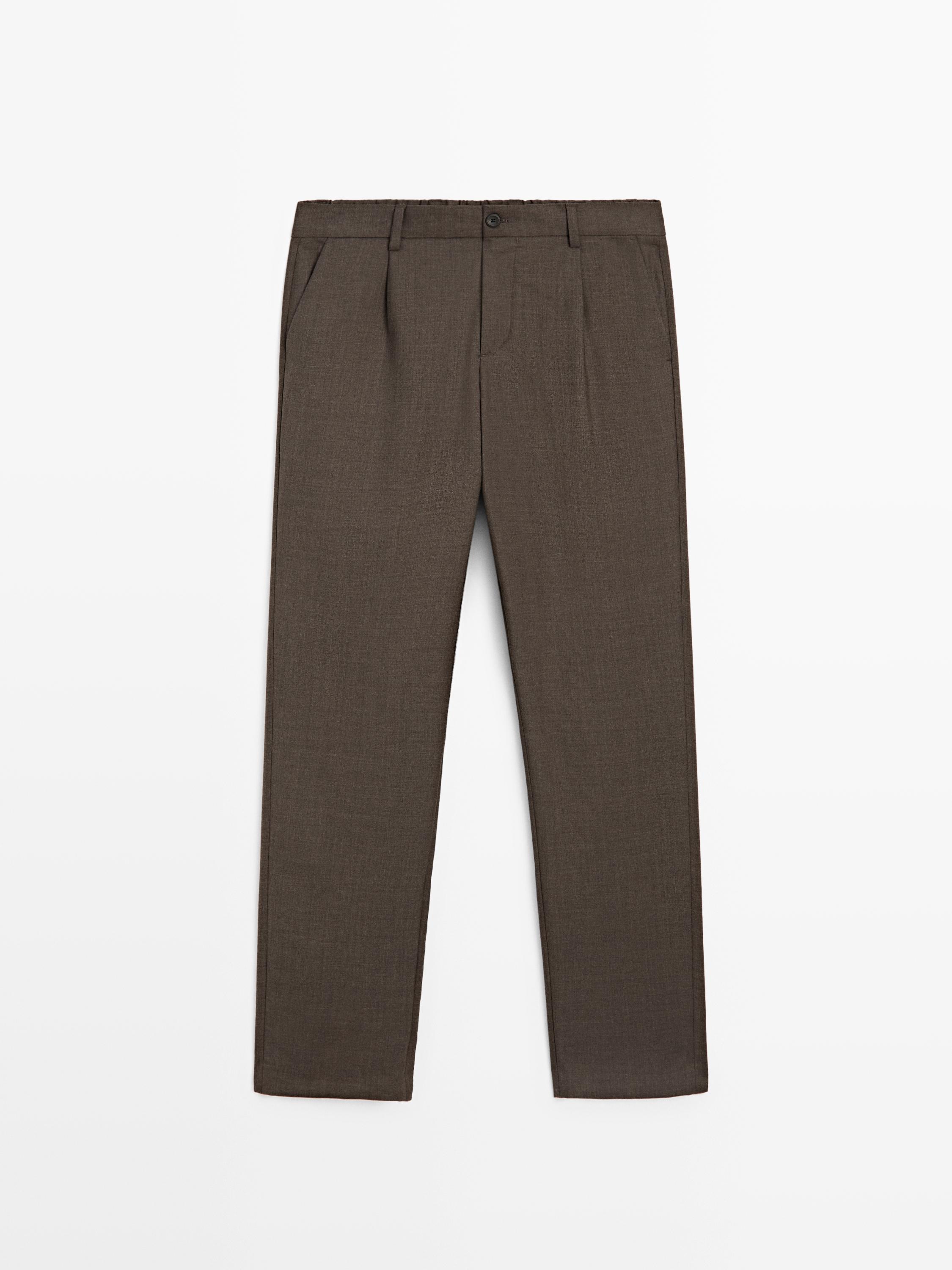 Darted wool trousers — BROWN