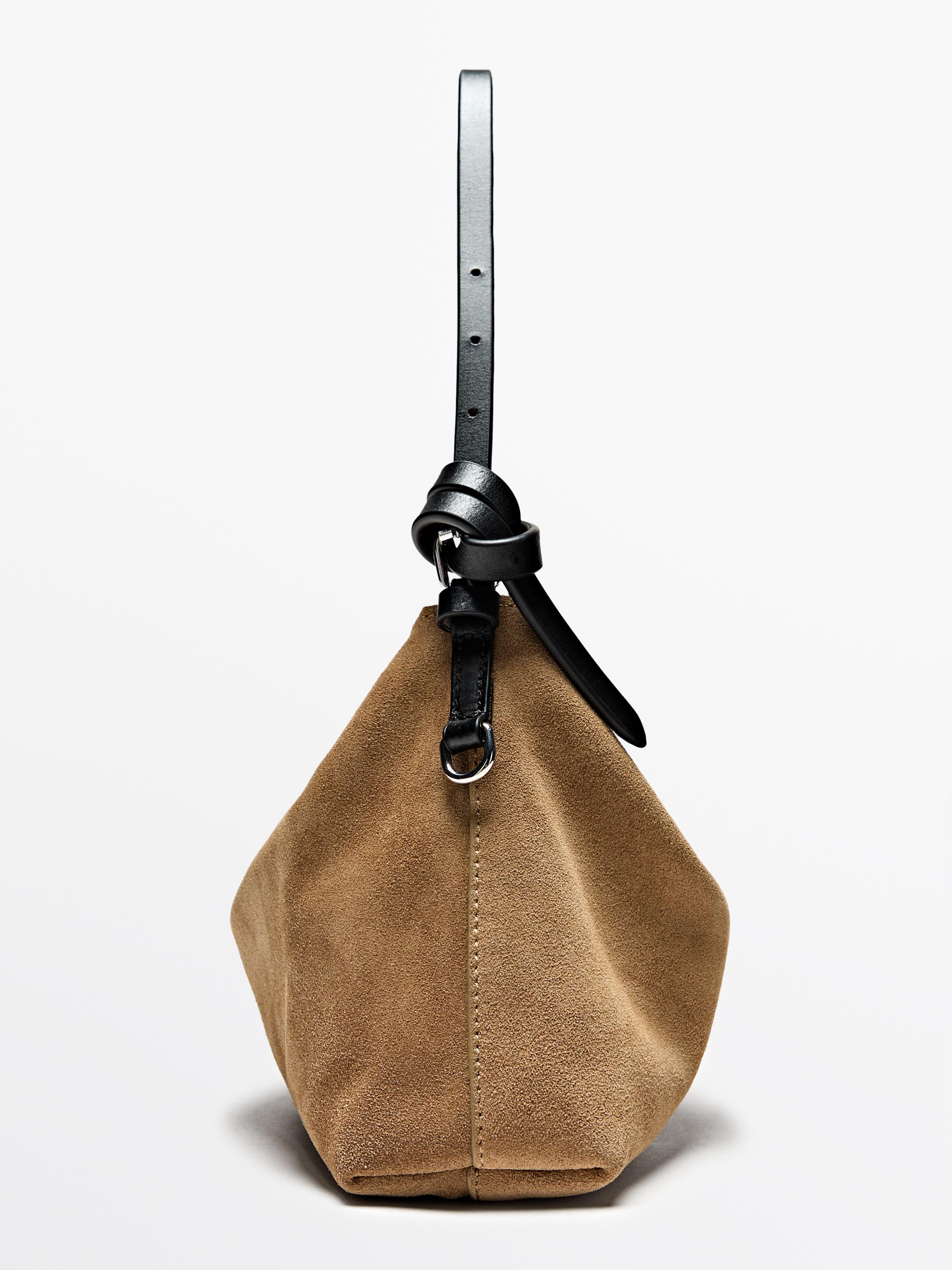 Small split suede leather bag