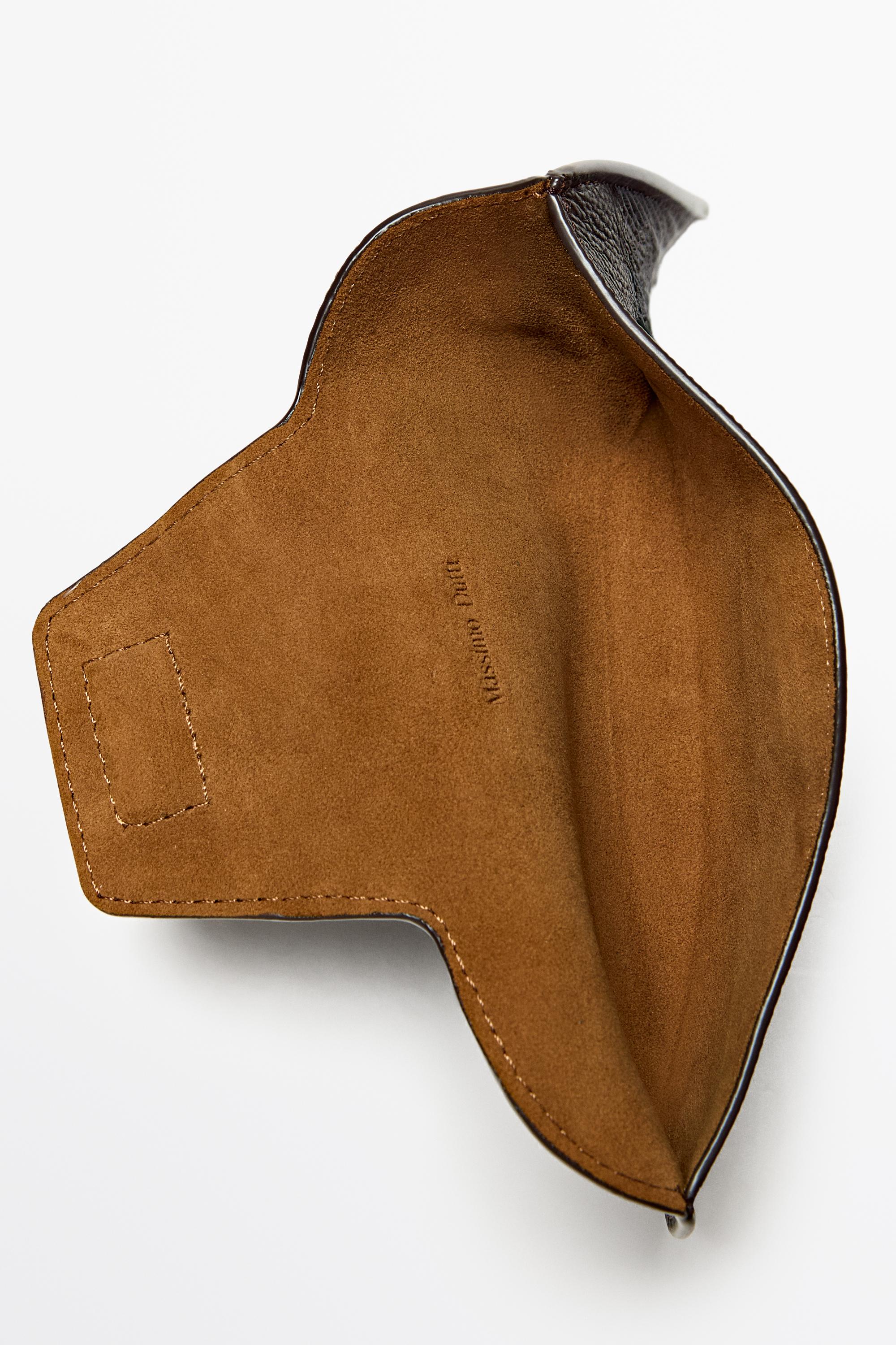 Nappa leather sunglasses case — BROWN
