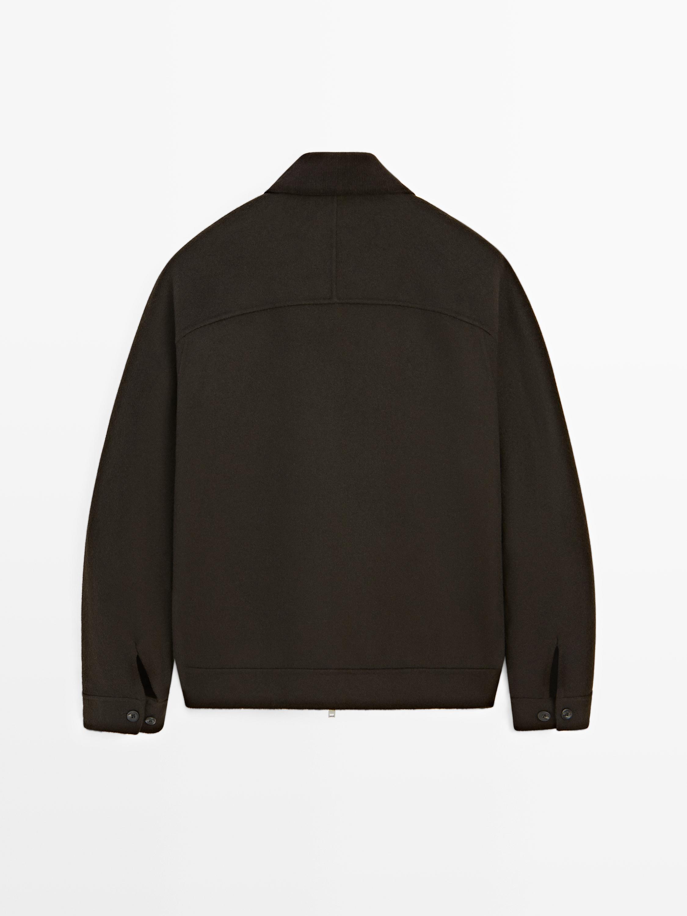 Doppellagige Wolljacke mit Kordkragen