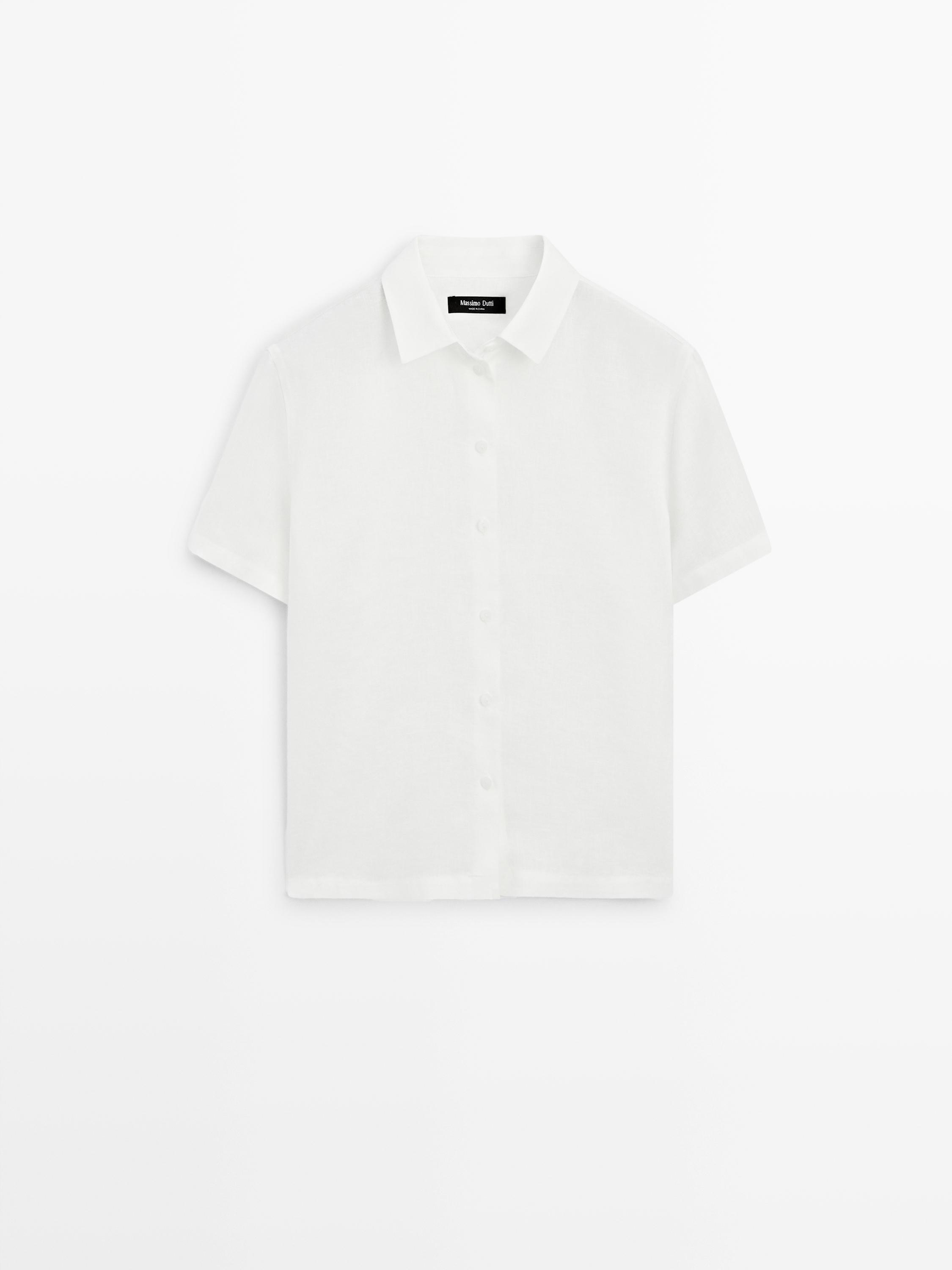 100% linen short sleeve shirt